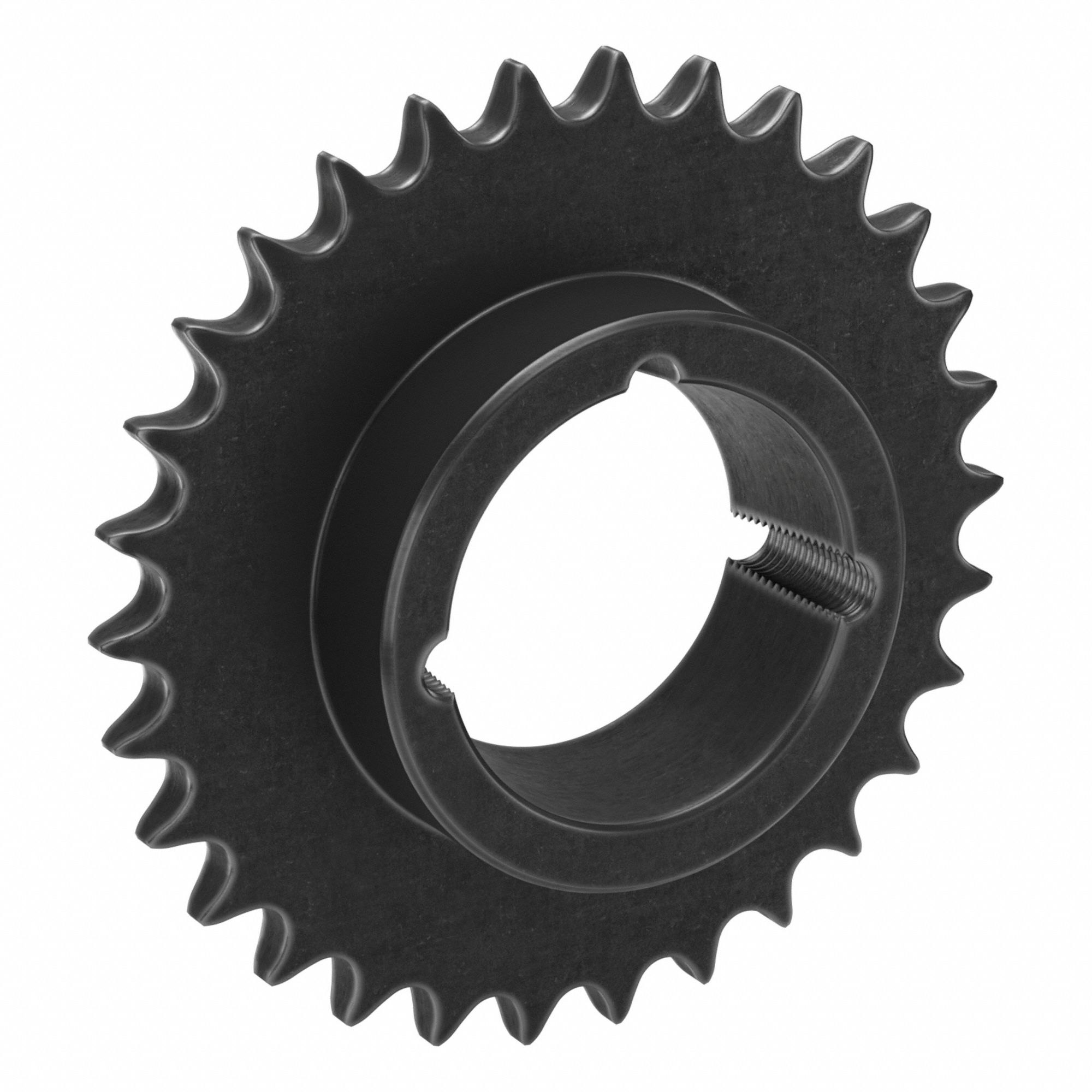 Bushed Roller Chain Sprocket: For 50 Chain, 30 Teeth, 5.979 in Pitch Dia, Steel