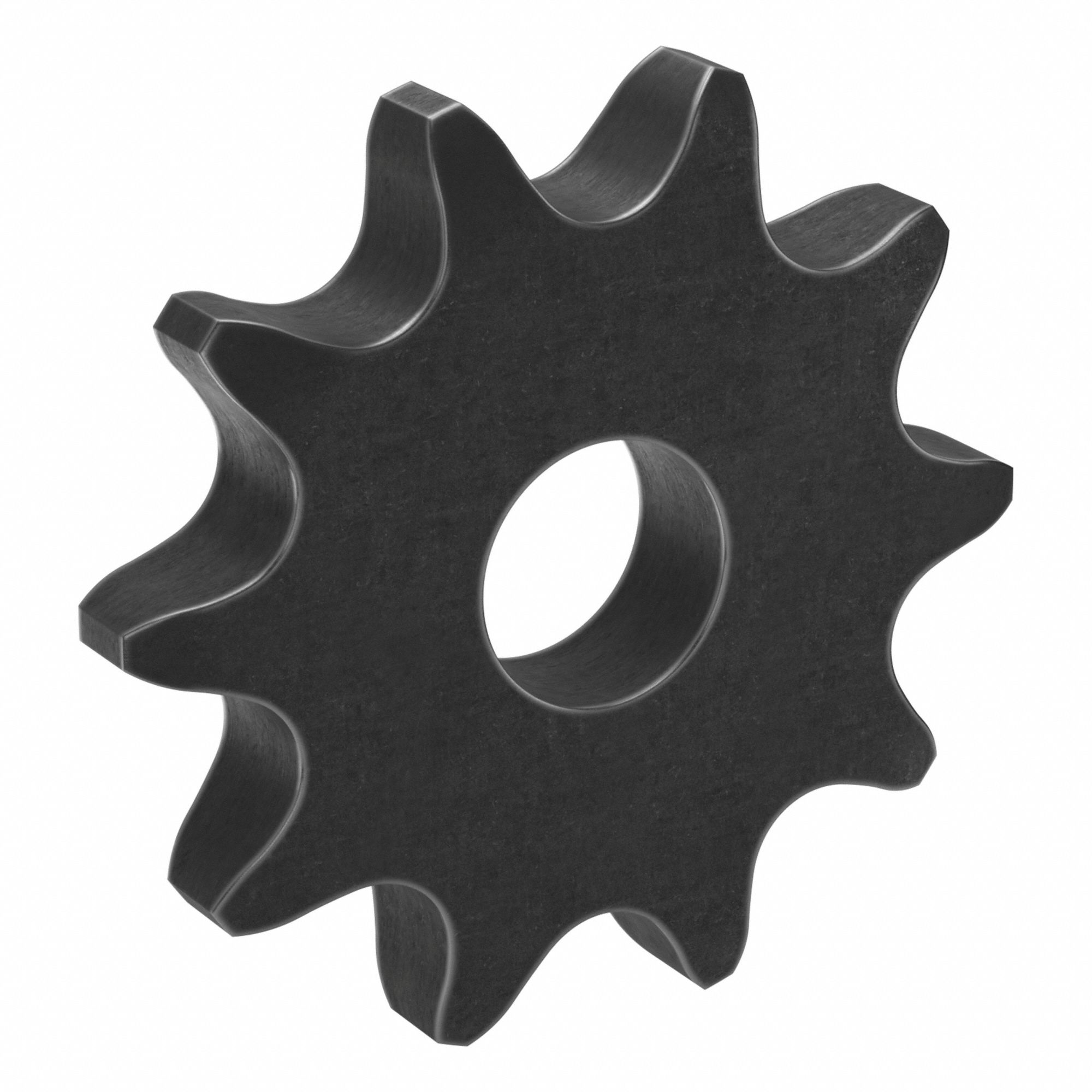 Roller Chain Sprocket: No Hub, For Single Strands, 60, 10 Teeth, 2.427 in Pitch Dia, Steel
