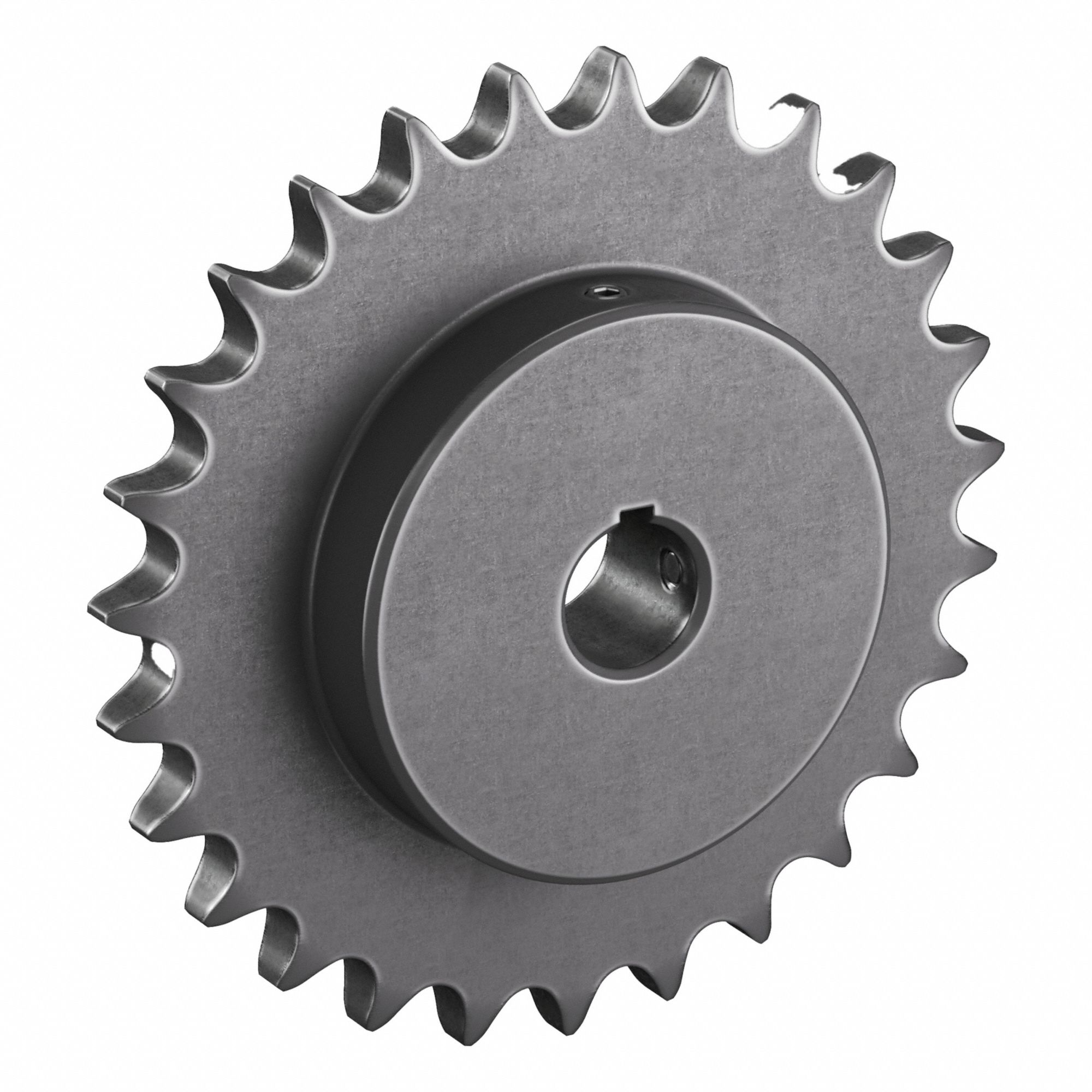 Roller Chain Sprocket: 60, For 3/4 in Chain Pitch, 1 in Bore Dia, 27 Teeth, Steel