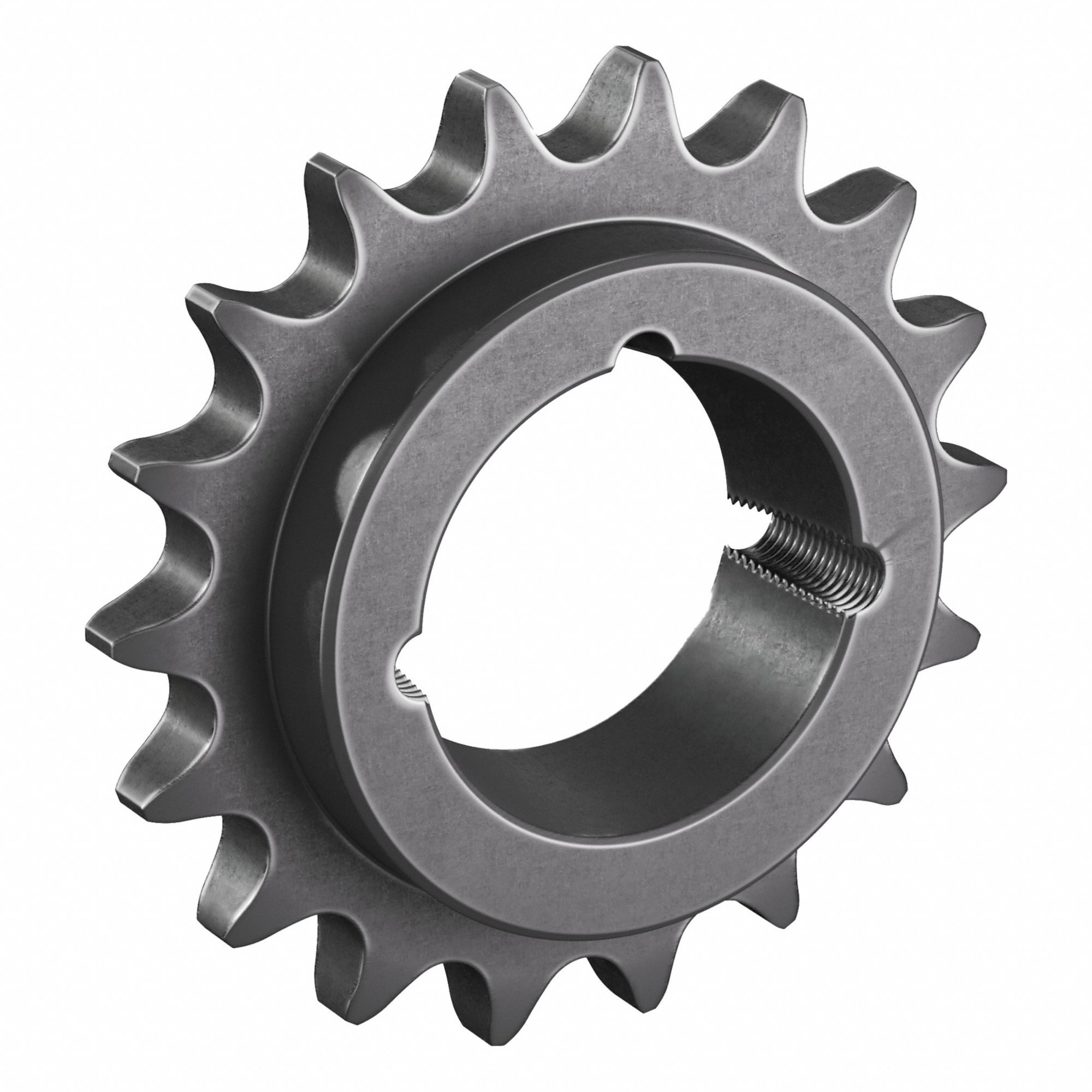 Bushed Roller Chain Sprocket: For 60 Chain, 18 Teeth, 4.319 in Pitch Dia, Steel