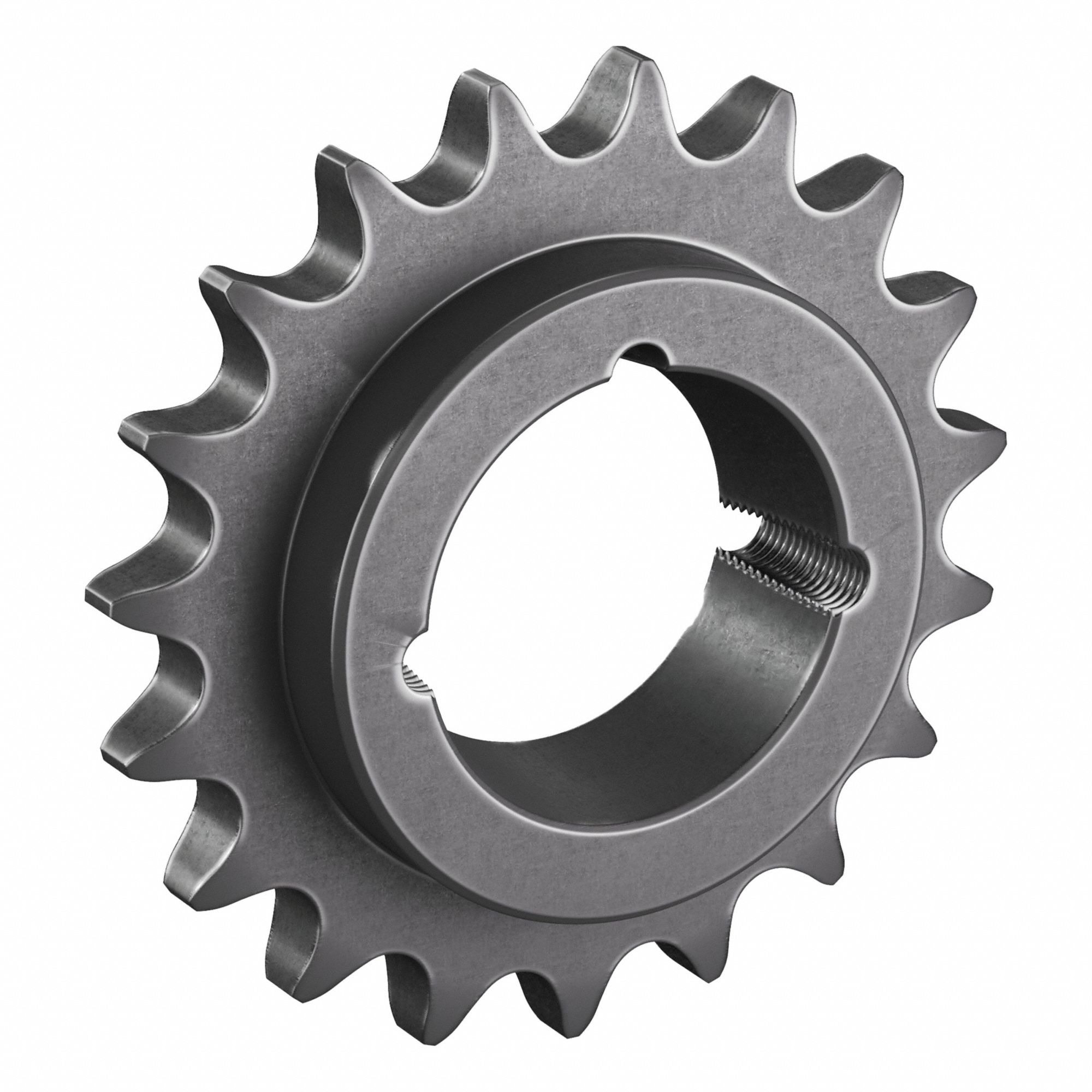 Bushed Roller Chain Sprocket: For 60 Chain, 19 Teeth, 4.557 in Pitch Dia, Steel