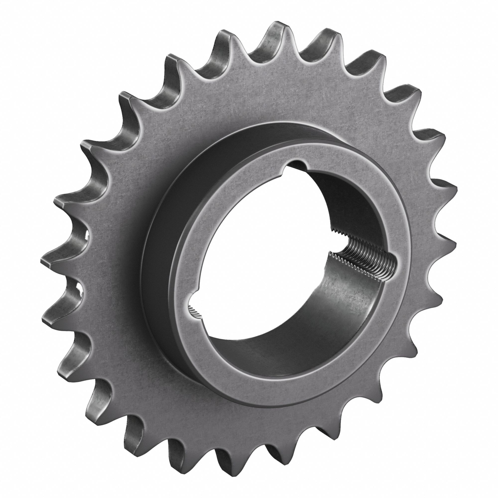 Bushed Roller Chain Sprocket: For 60 Chain, 24 Teeth, 5.746 in Pitch Dia, Steel