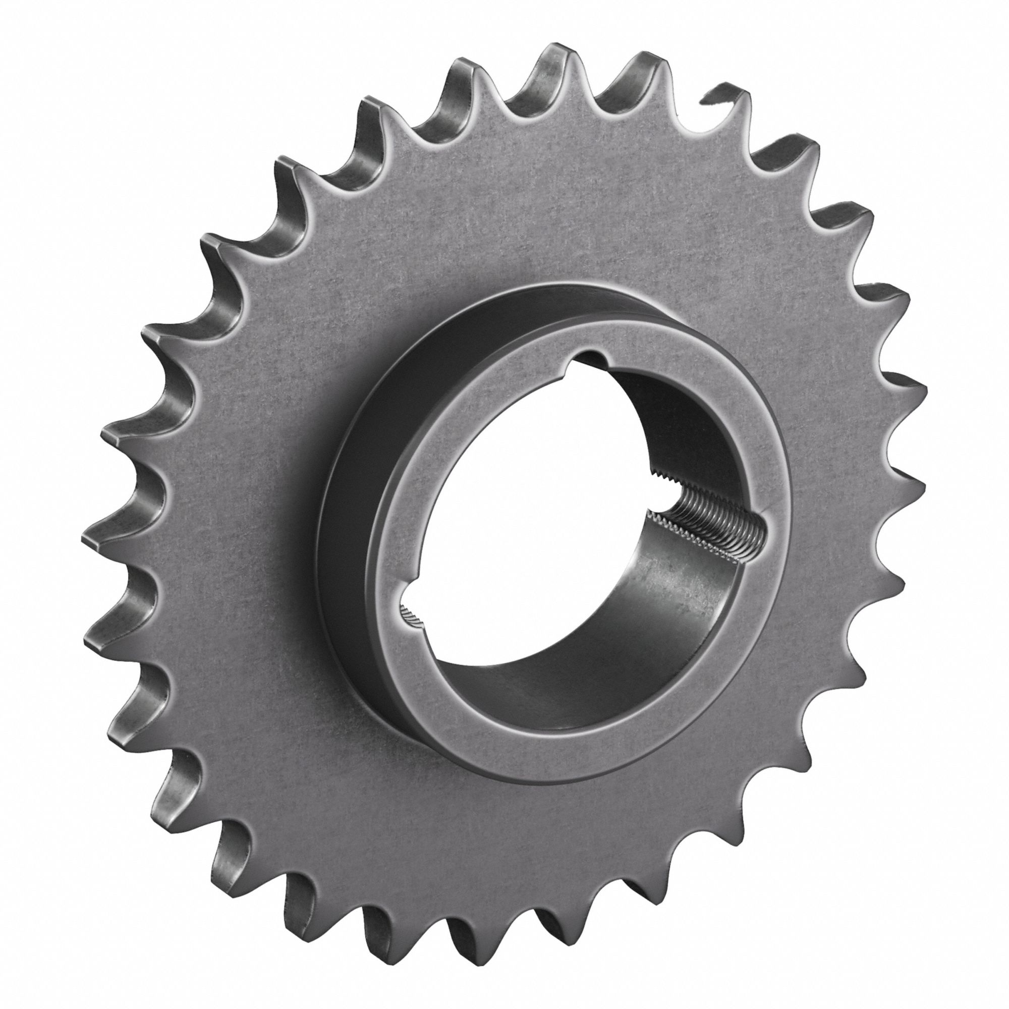 Bushed Roller Chain Sprocket: For 60 Chain, 28 Teeth, 6.699 in Pitch Dia, Steel