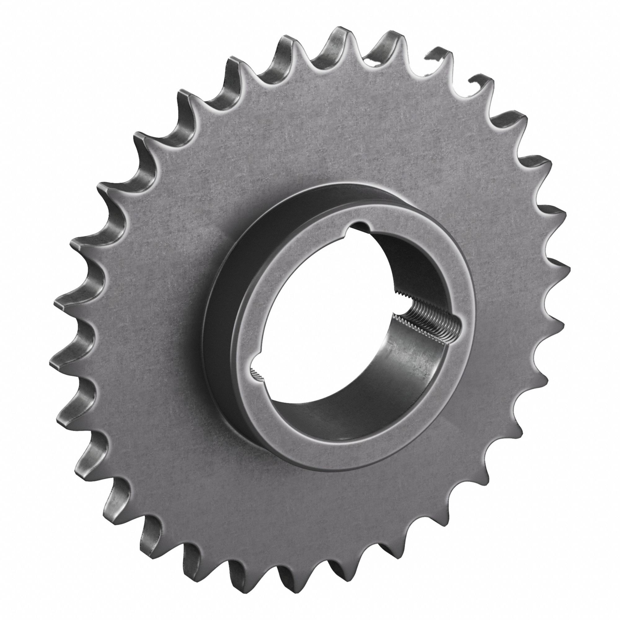 Bushed Roller Chain Sprocket: For 60 Chain, 30 Teeth, 7.175 in Pitch Dia, Steel