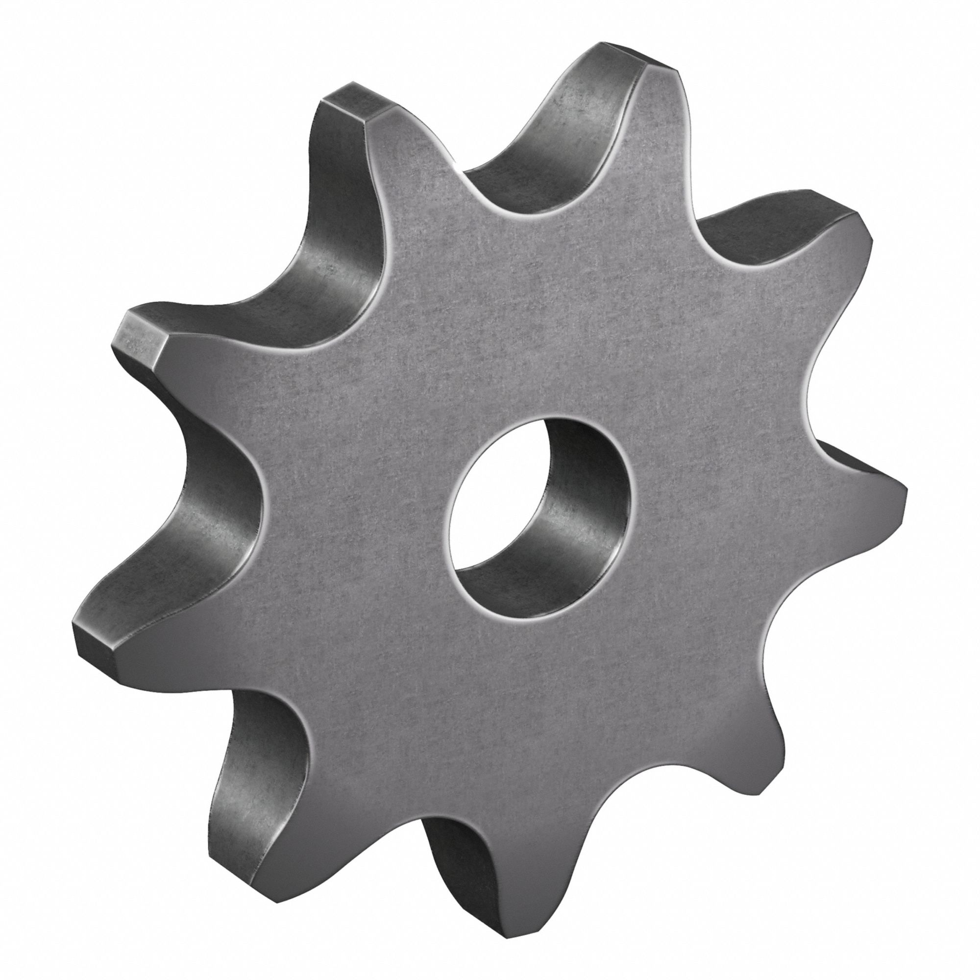 Roller Chain Sprocket: No Hub, For Single Strands, 80, 9 Teeth, 2.924 in Pitch Dia, Steel