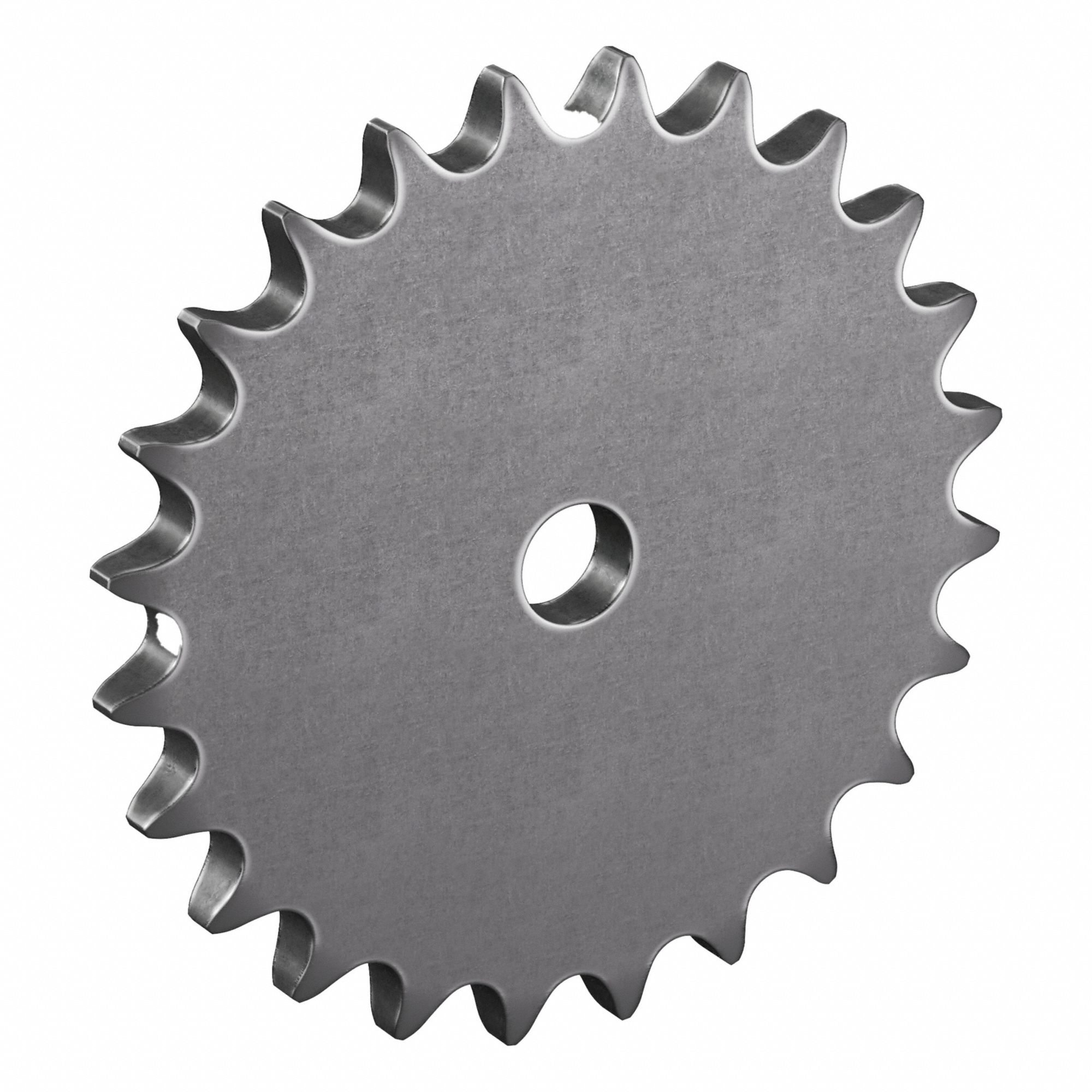 Roller Chain Sprocket: No Hub, For Single Strands, 80, 24 Teeth, 7.661 in Pitch Dia, Steel
