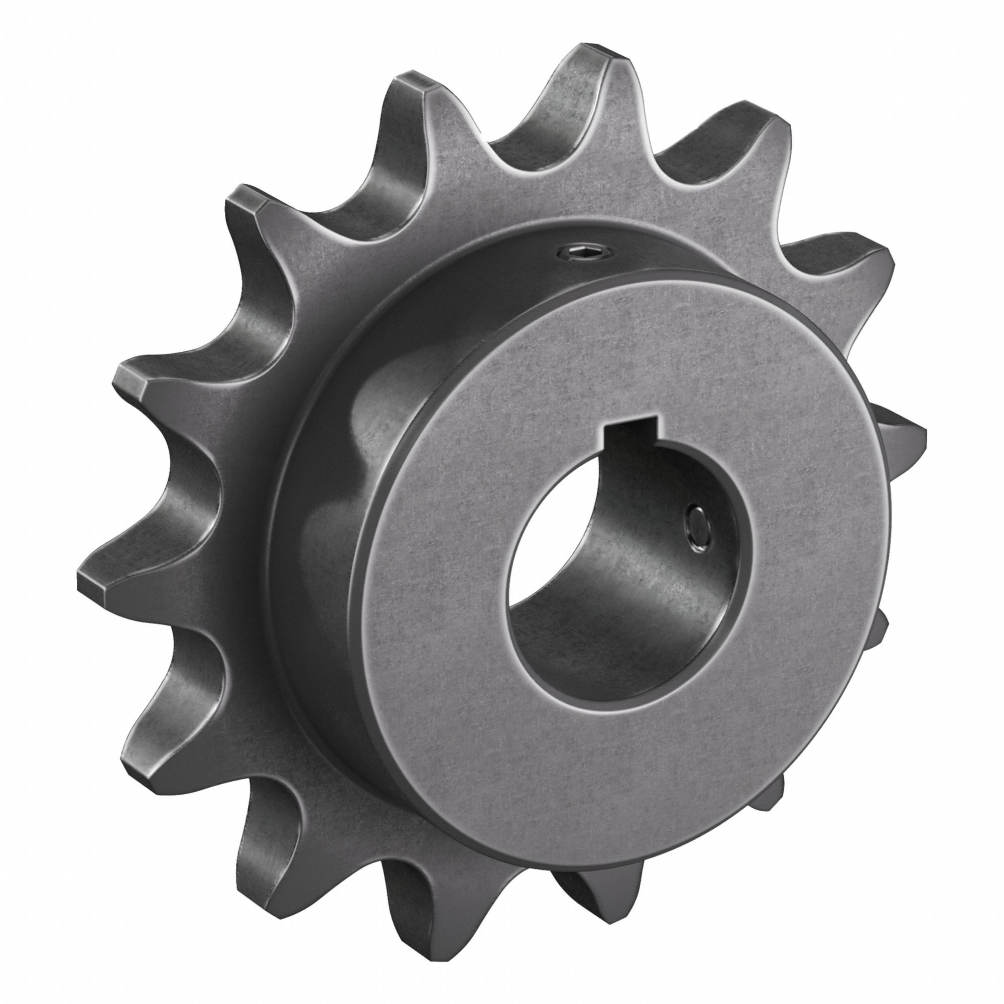 Roller Chain Sprocket: 80, For 1 in Chain Pitch, 1 3/8 in Bore Dia, 14 Teeth, Steel