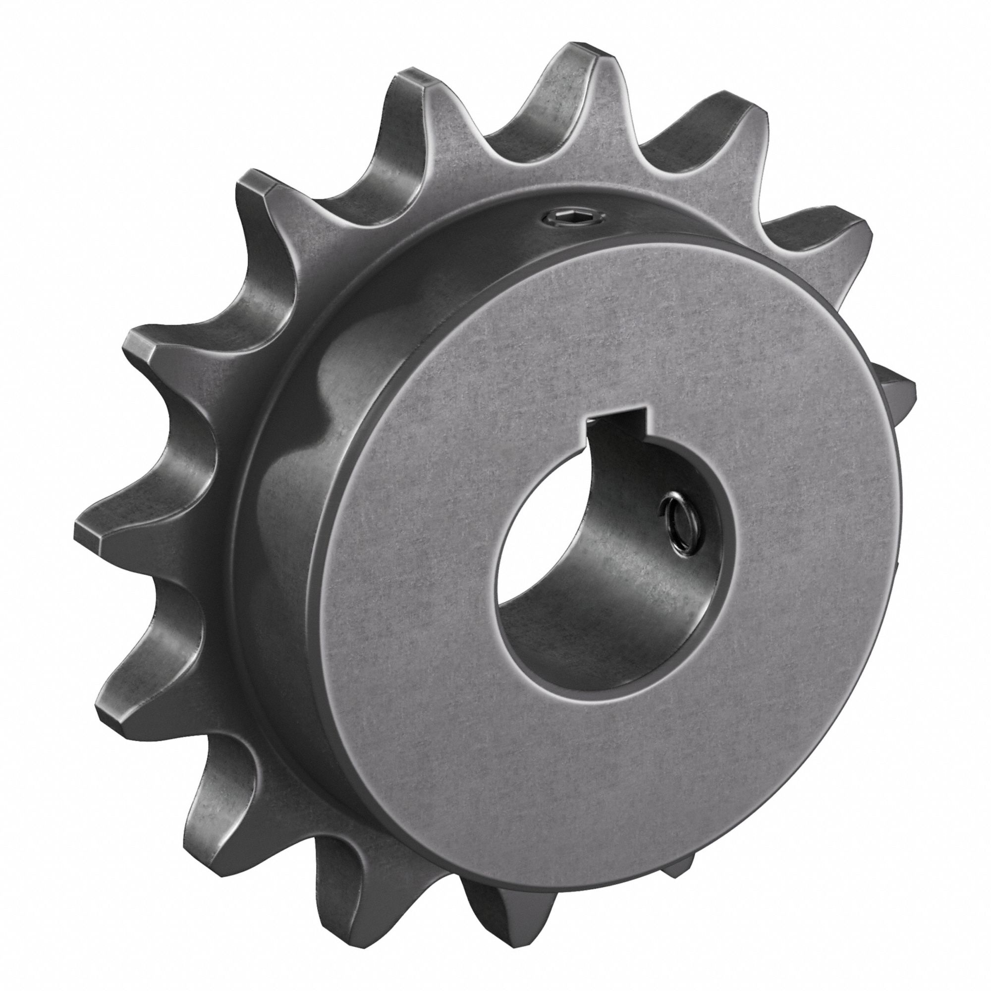 Roller Chain Sprocket: 80, For 1 in Chain Pitch, 1 7/16 in Bore Dia, 15 Teeth, Steel