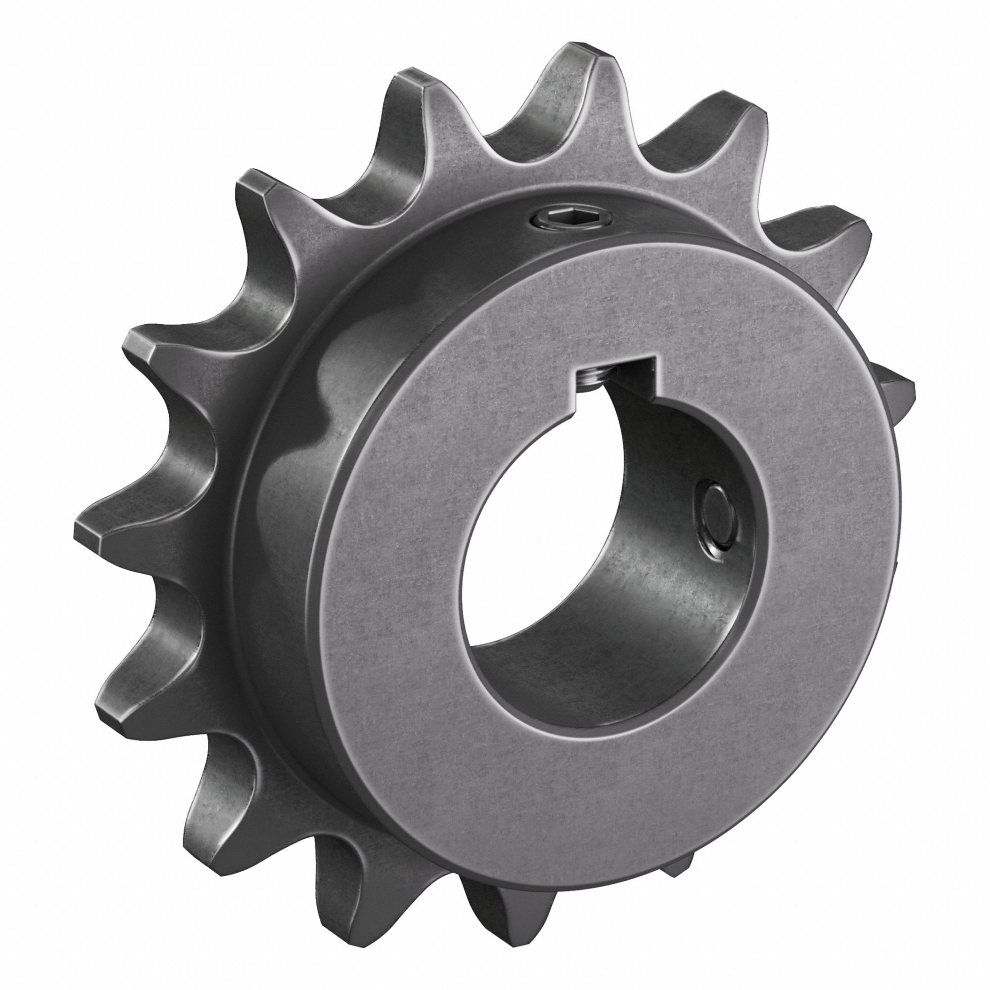 Roller Chain Sprocket: 80, For 1 in Chain Pitch, 1 7/8 in Bore Dia, 15 Teeth, Steel