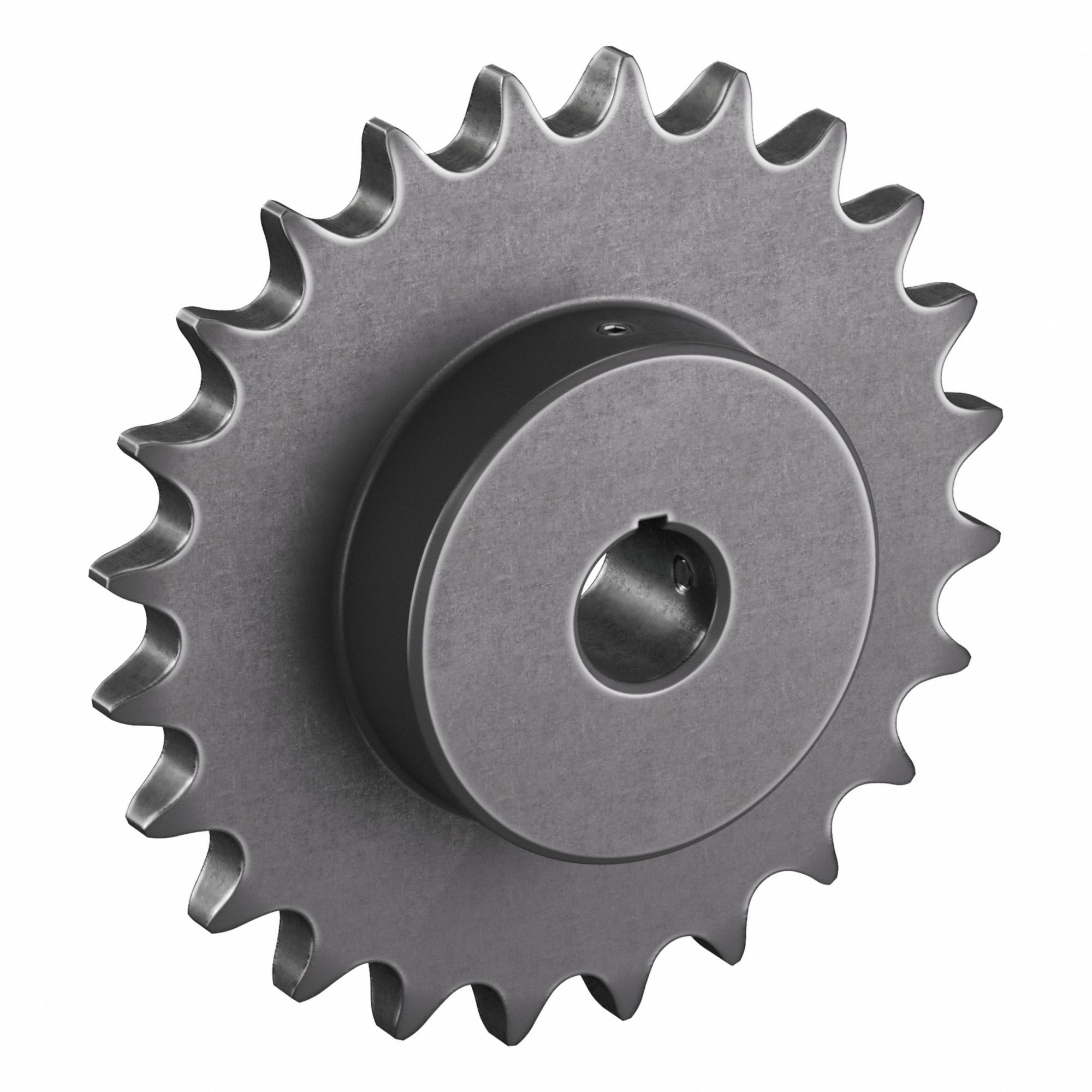 Roller Chain Sprocket: 80, For 1 in Chain Pitch, 1 1/4 in Bore Dia, 24 Teeth, Steel