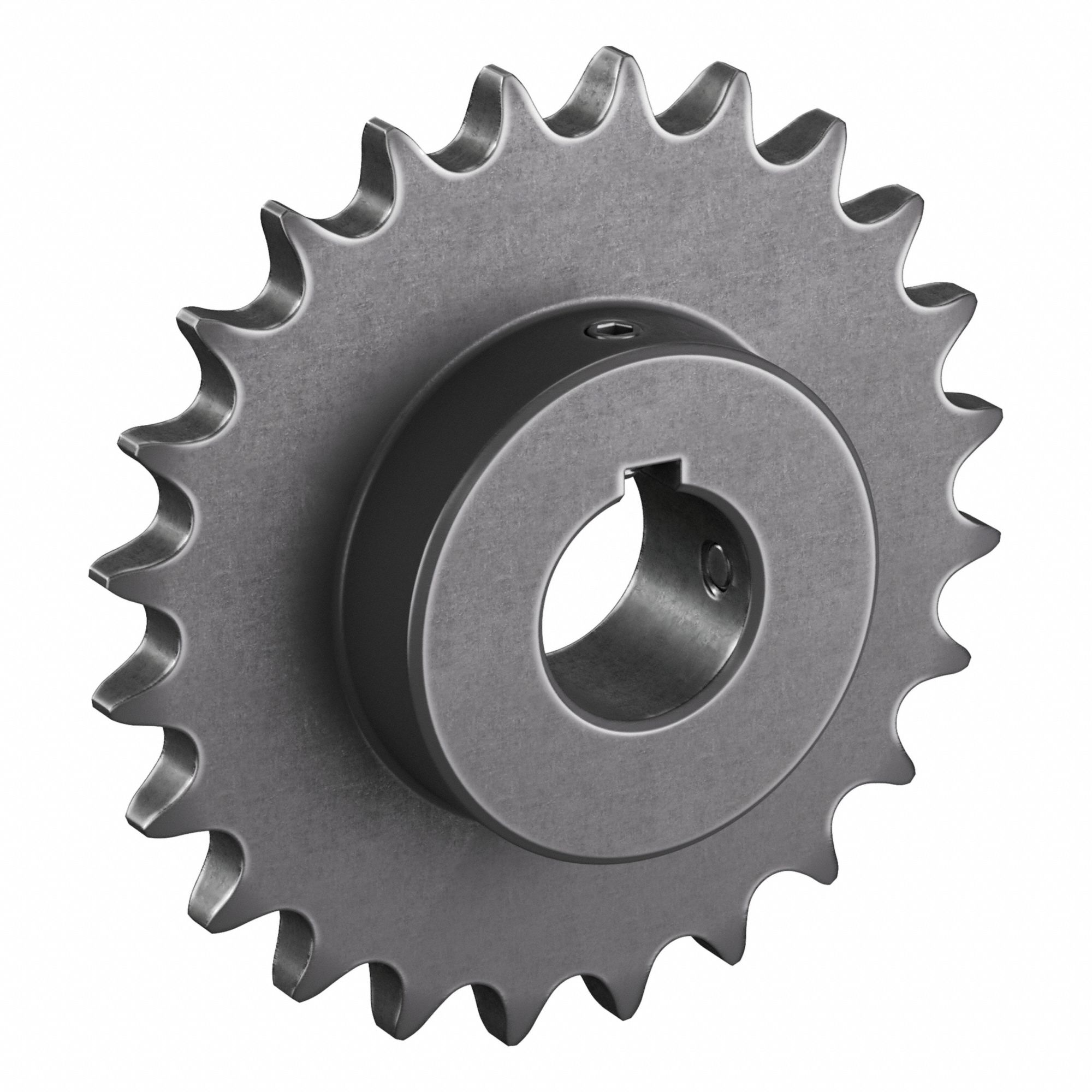 Roller Chain Sprocket: 80, For 1 in Chain Pitch, 1 7/8 in Bore Dia, 24 Teeth, Steel