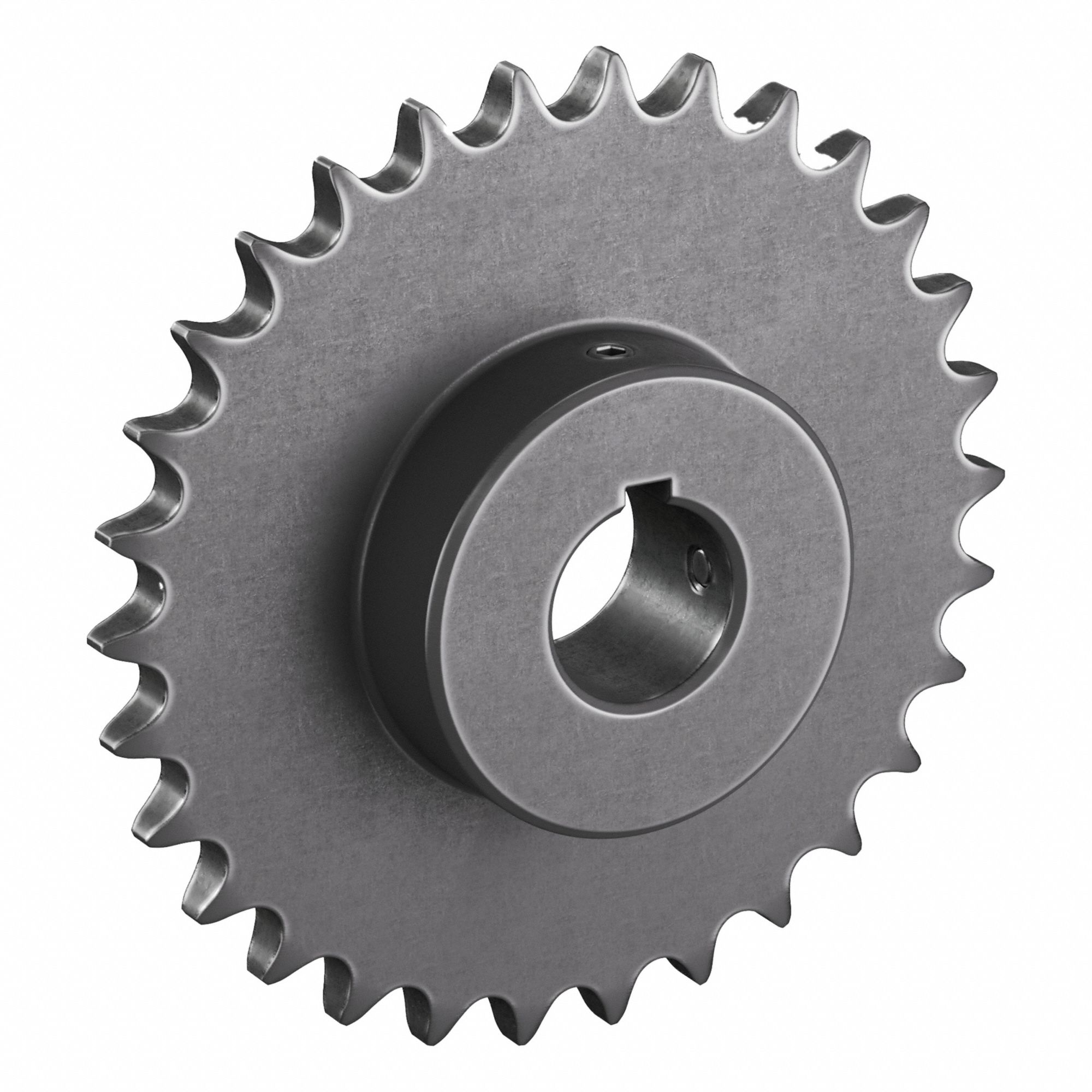 Roller Chain Sprocket: 80, For 1 in Chain Pitch, 2 in Bore Dia, 30 Teeth, 9.567 in Pitch Dia