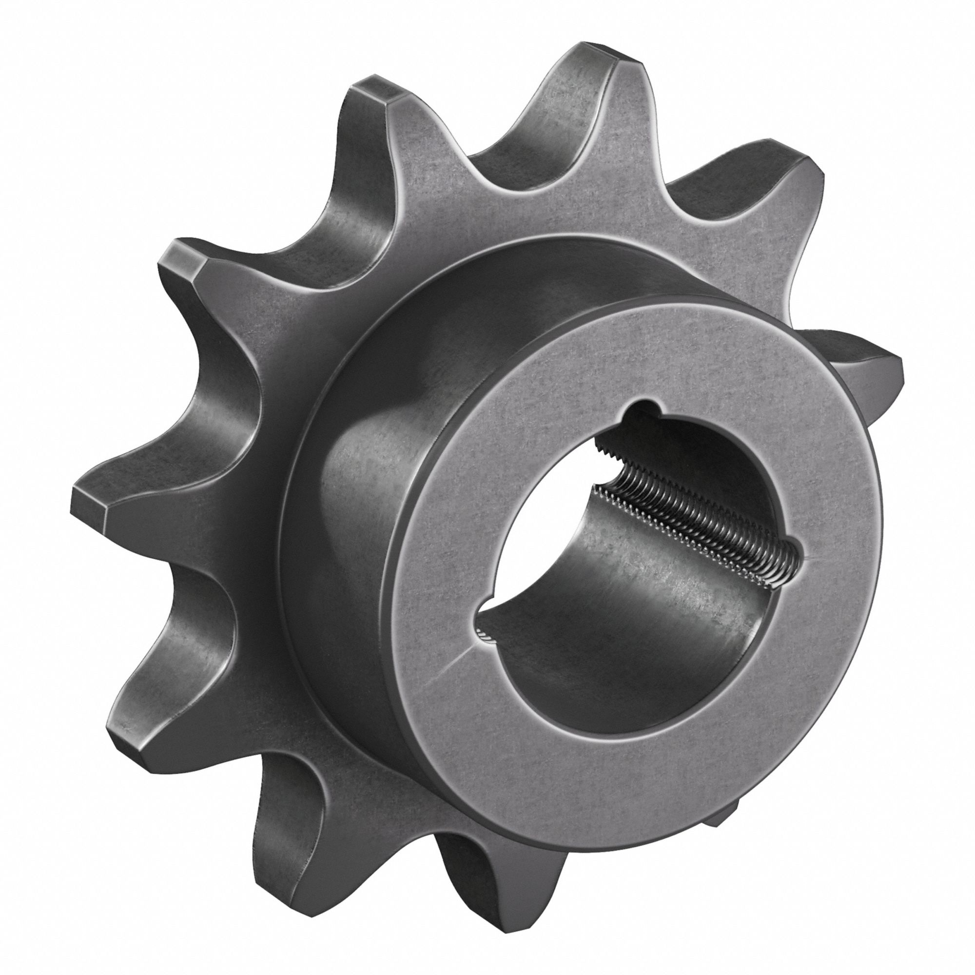 Bushed Roller Chain Sprocket: For 80 Chain, 11 Teeth, 3.549 in Pitch Dia, Steel