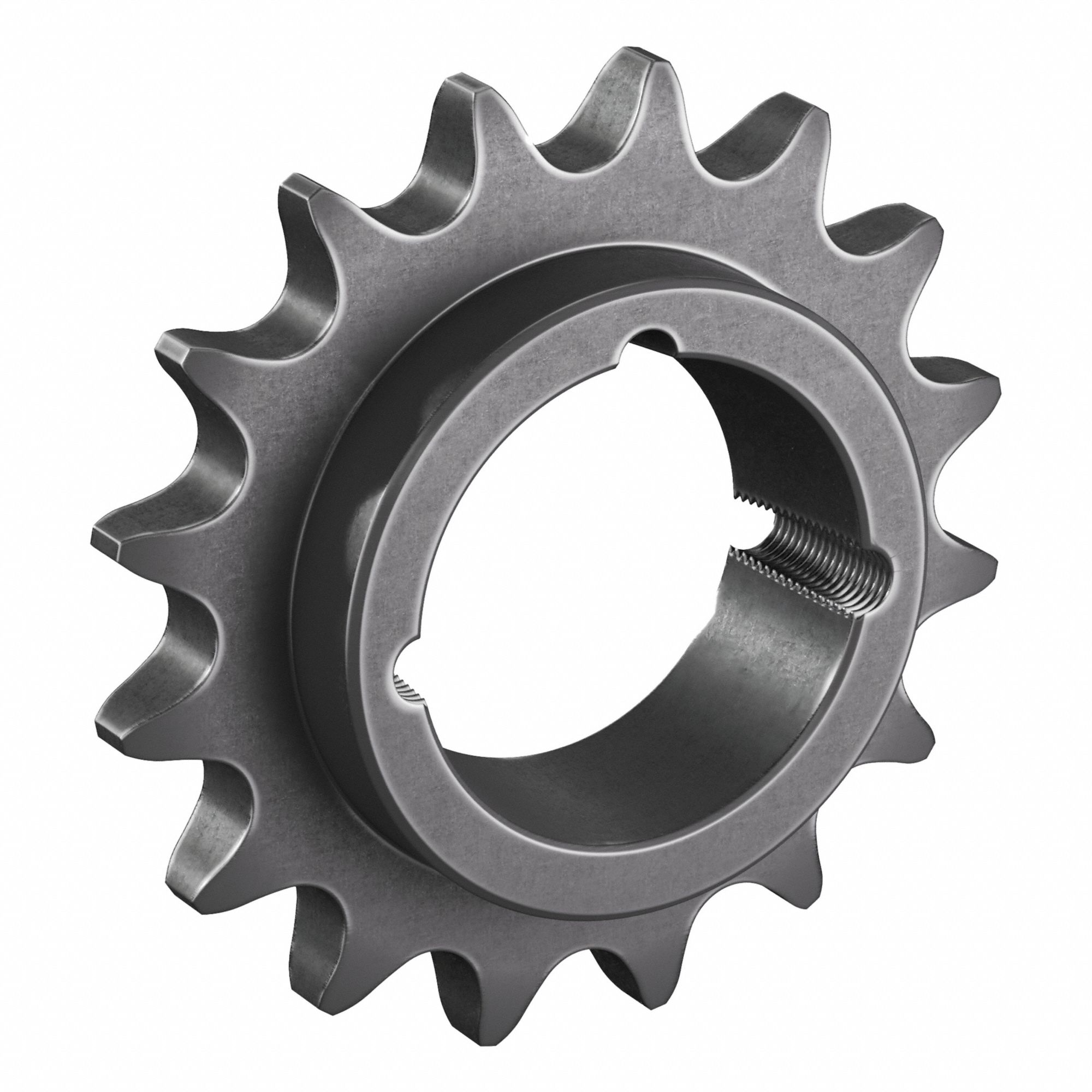 Bushed Roller Chain Sprocket: For 80 Chain, 16 Teeth, 5.126 in Pitch Dia, Steel