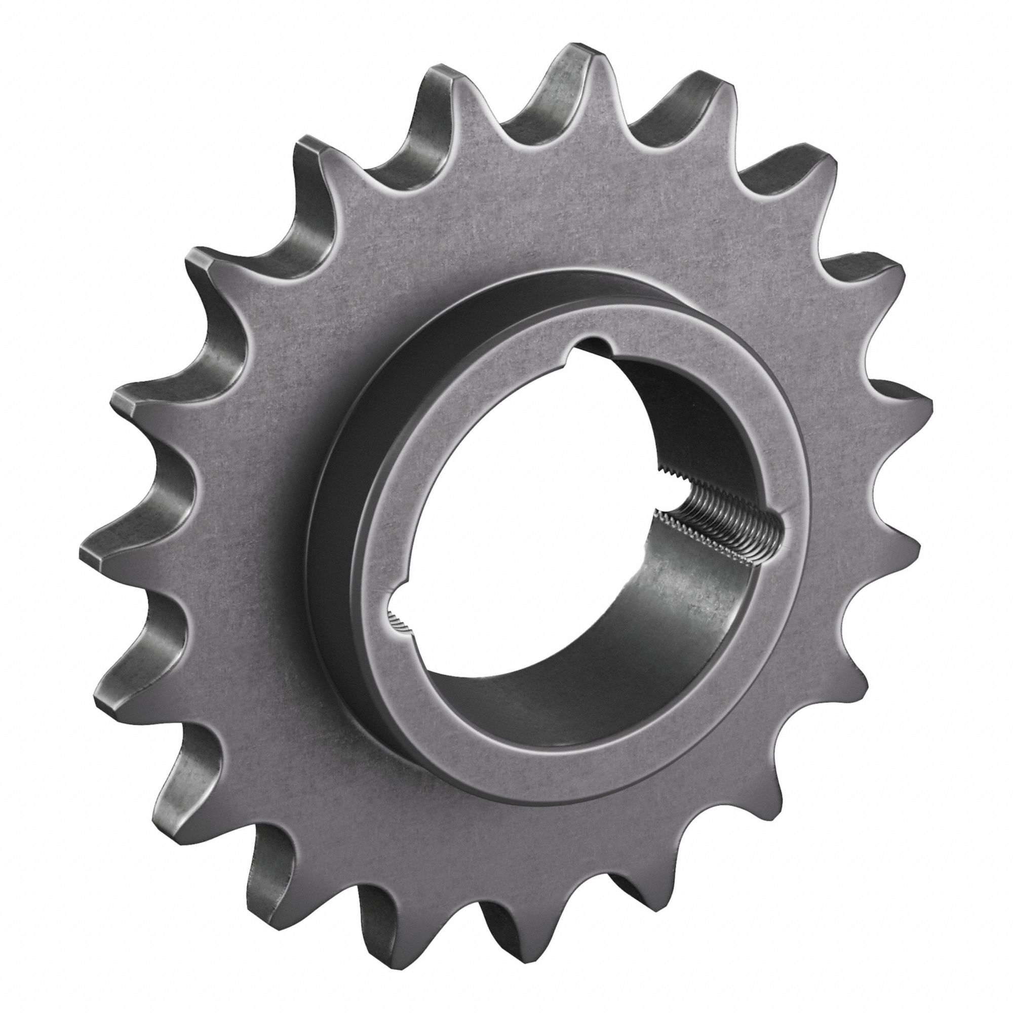 Bushed Roller Chain Sprocket: For 80 Chain, 19 Teeth, 6.076 in Pitch Dia, Steel