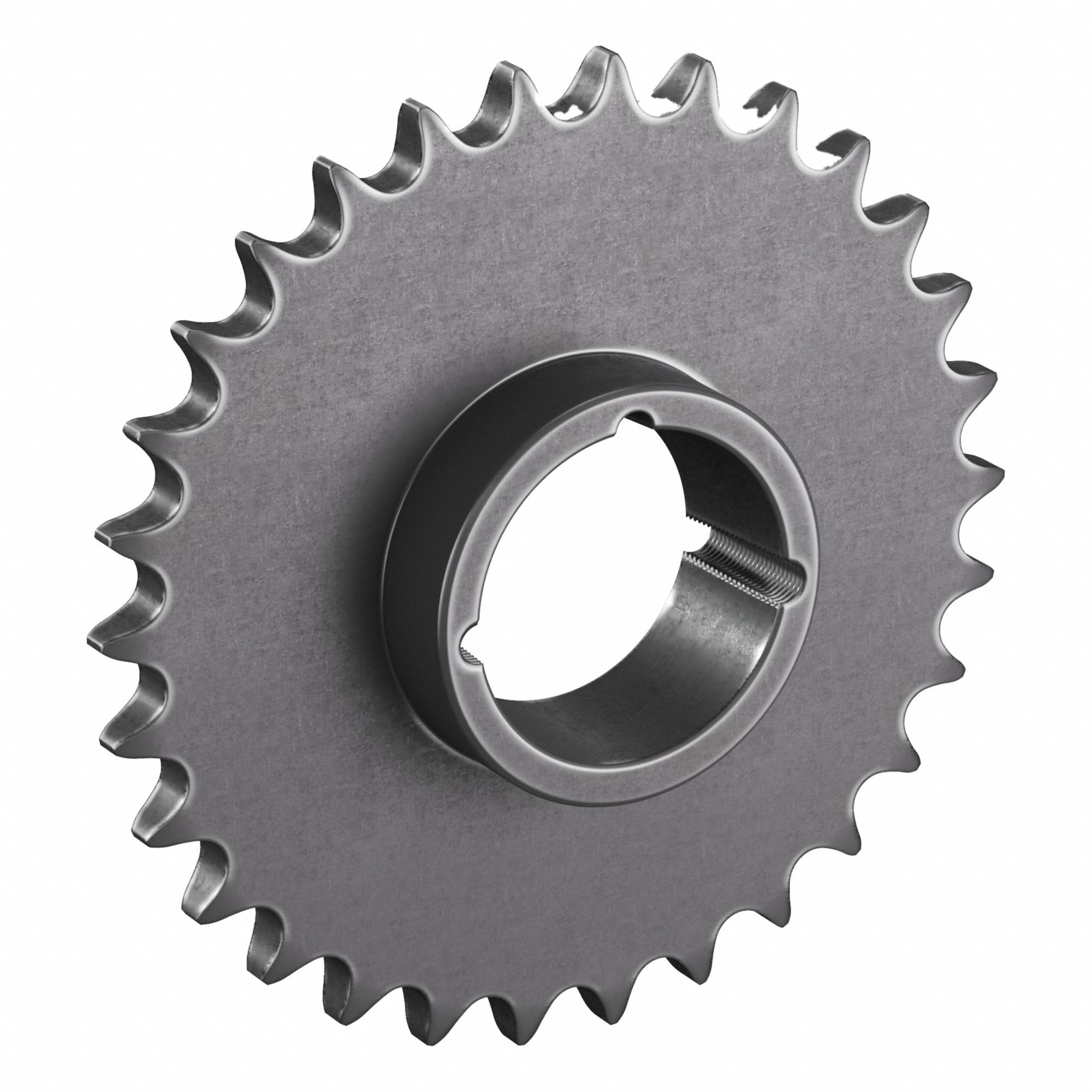 Bushed Roller Chain Sprocket: For 80 Chain, 30 Teeth, 9.567 in Pitch Dia, Steel