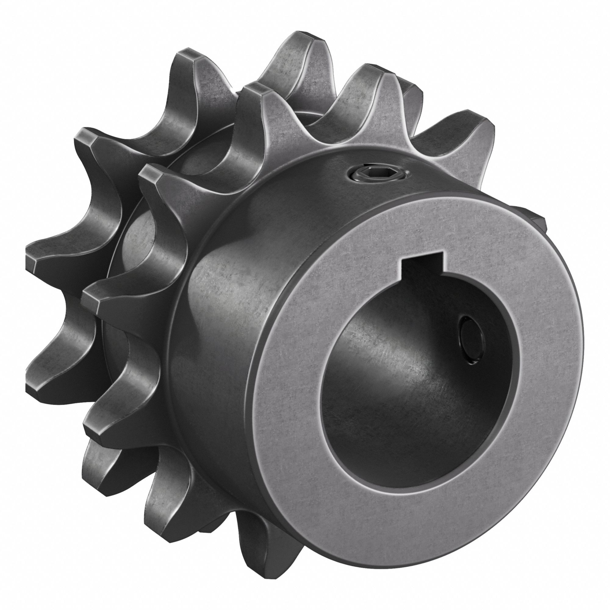 Roller Chain Sprocket: 40-2, For 1/2 in Chain Pitch, 7/8 in Bore Dia, 12 Teeth, Steel