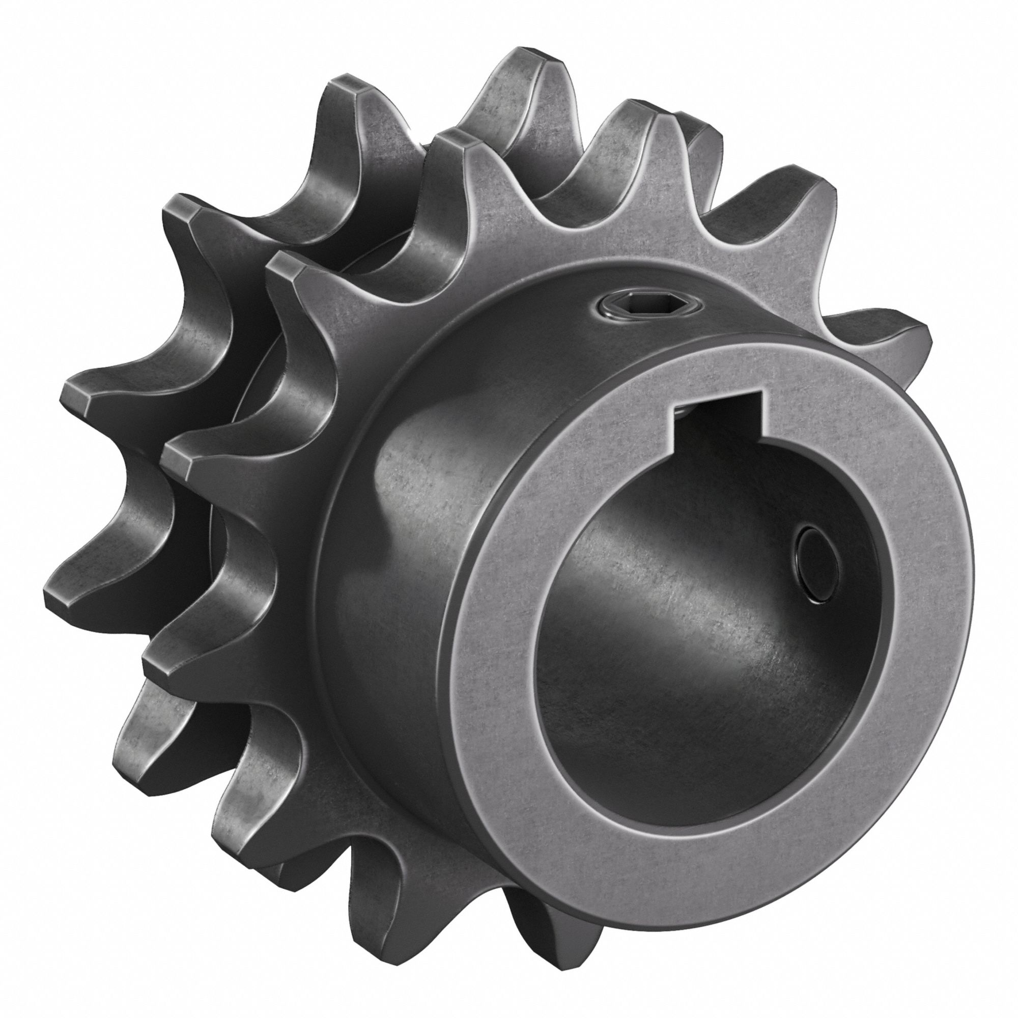 Roller Chain Sprocket: 40-2, For 1/2 in Chain Pitch, 1 in Bore Dia, 13 Teeth, Steel