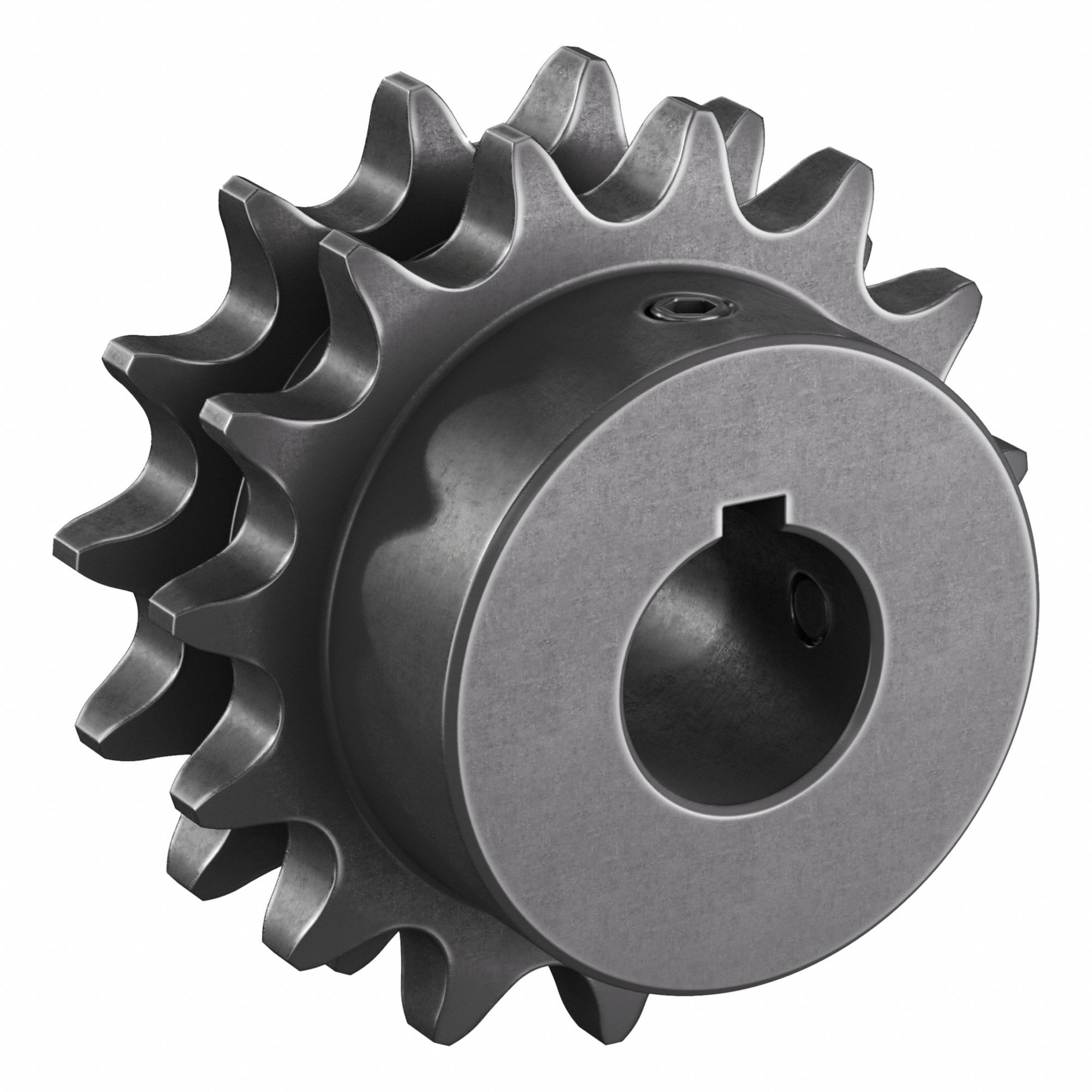 Roller Chain Sprocket: 40-2, For 1/2 in Chain Pitch, 3/4 in Bore Dia, 15 Teeth, Steel