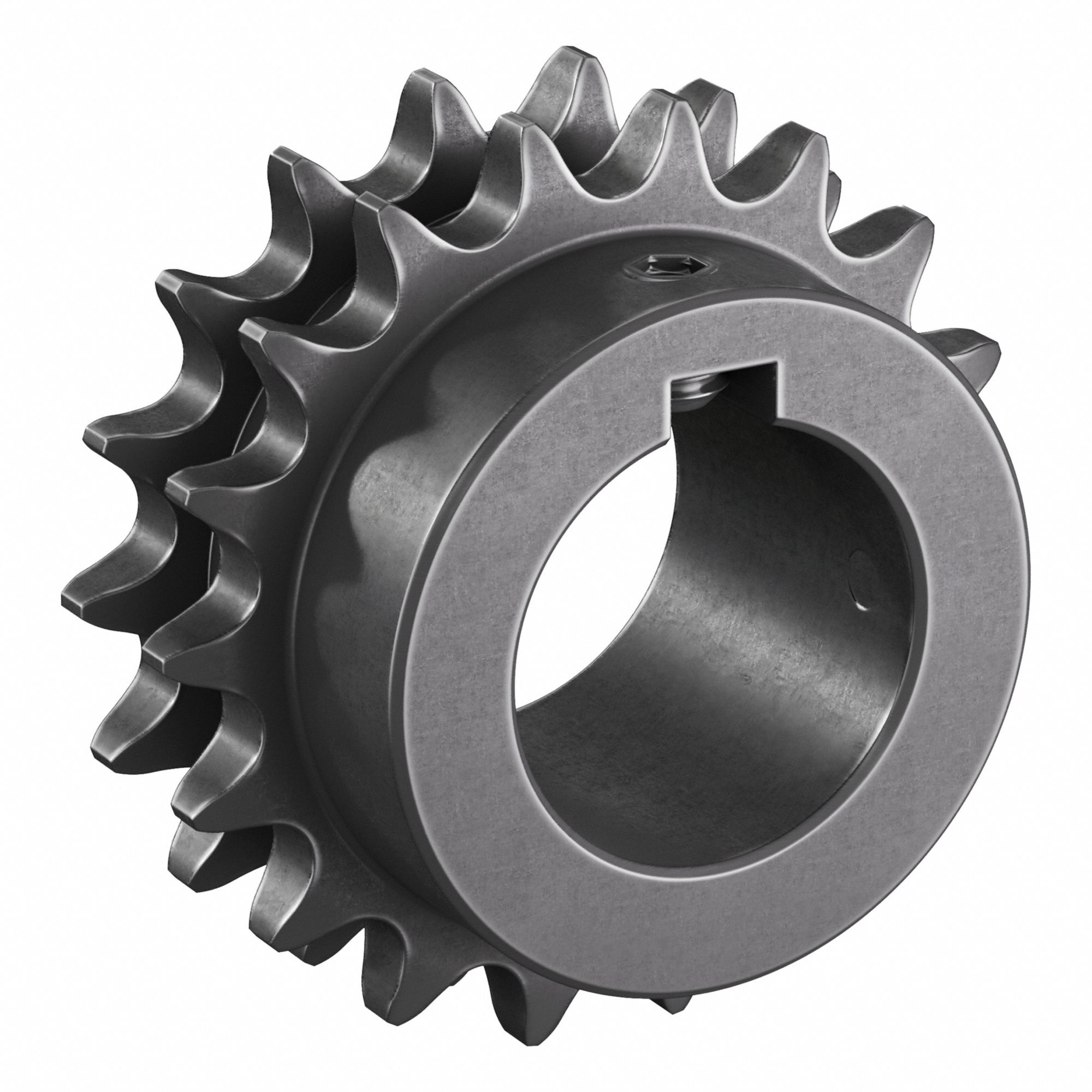 Roller Chain Sprocket: 40-2, For 1/2 in Chain Pitch, 1 7/16 in Bore Dia, 18 Teeth, Steel