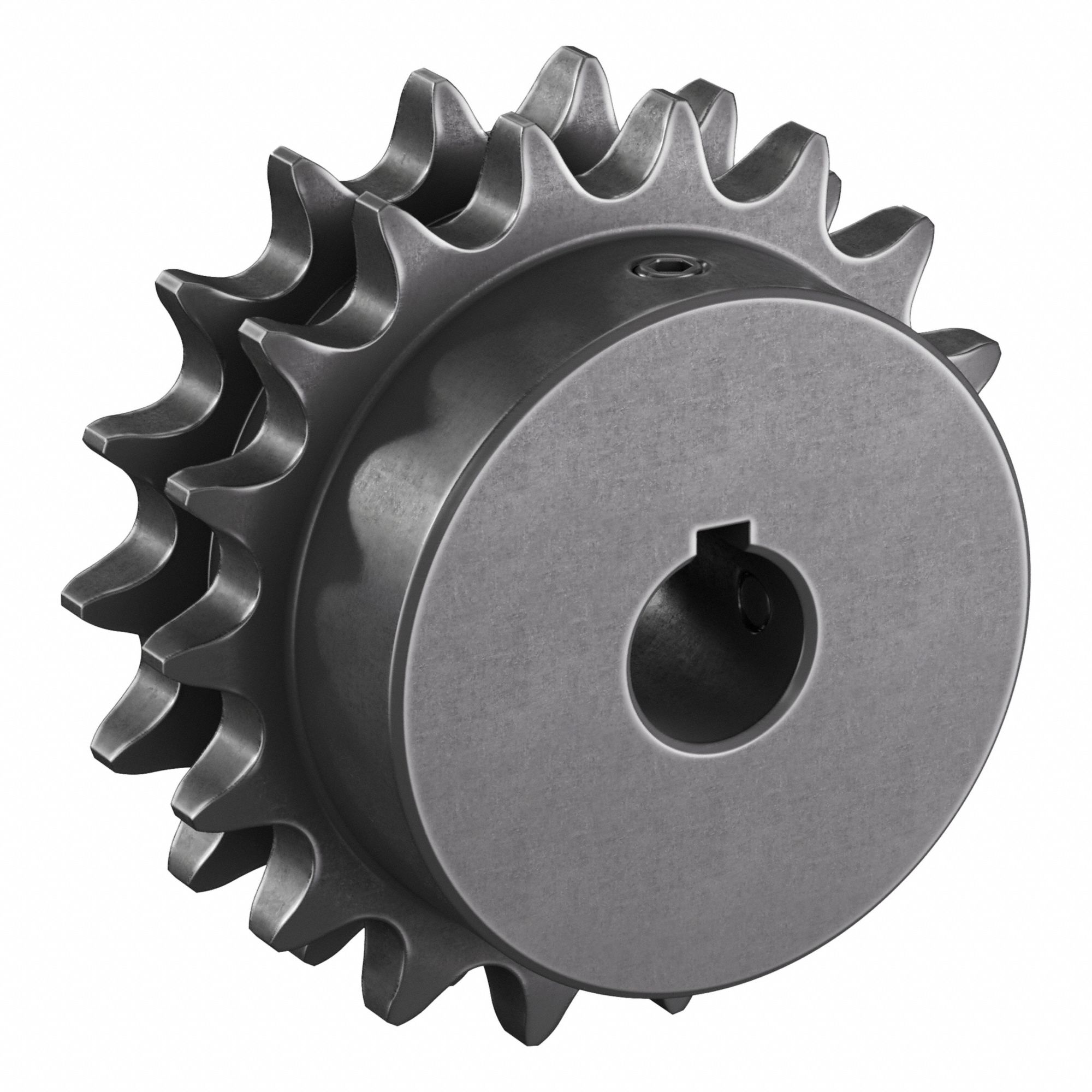 Roller Chain Sprocket: 40-2, For 1/2 in Chain Pitch, 5/8 in Bore Dia, 18 Teeth, Steel