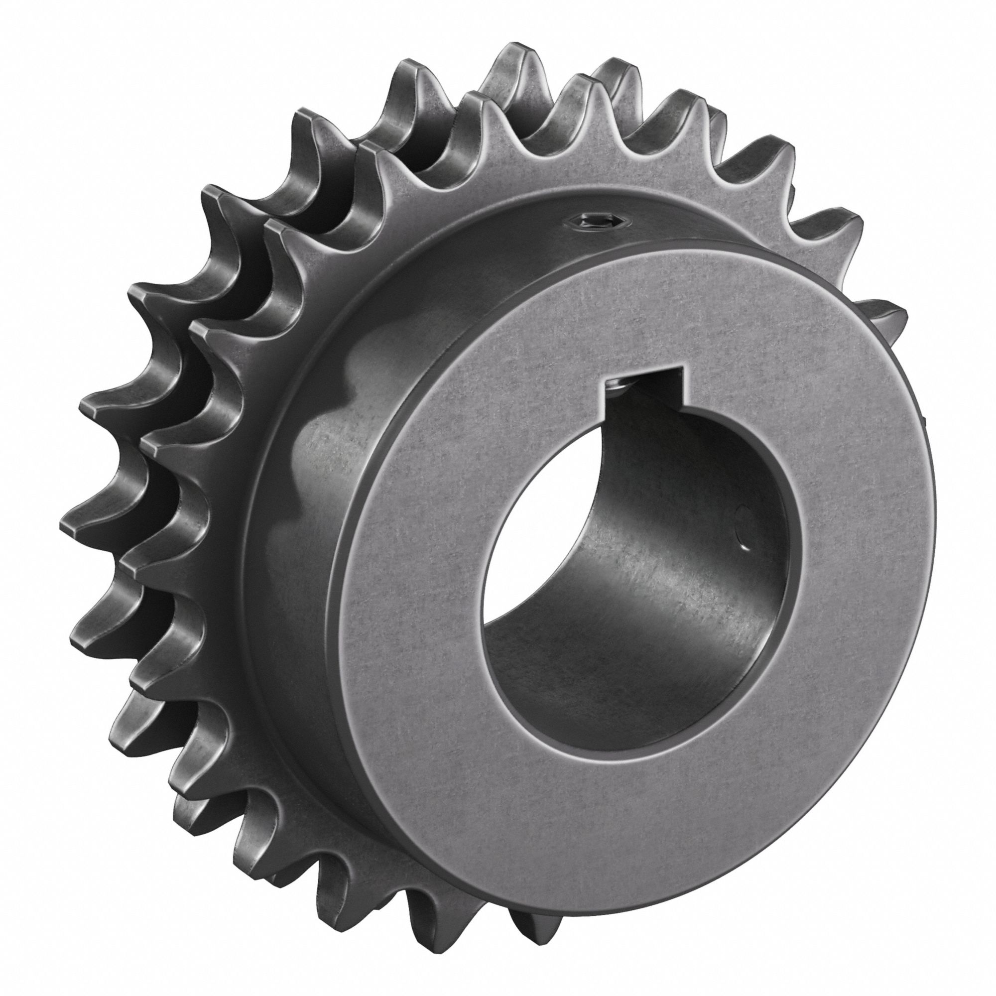 Roller Chain Sprocket: 40-2, For 1/2 in Chain Pitch, 1 1/2 in Bore Dia, 23 Teeth, Steel
