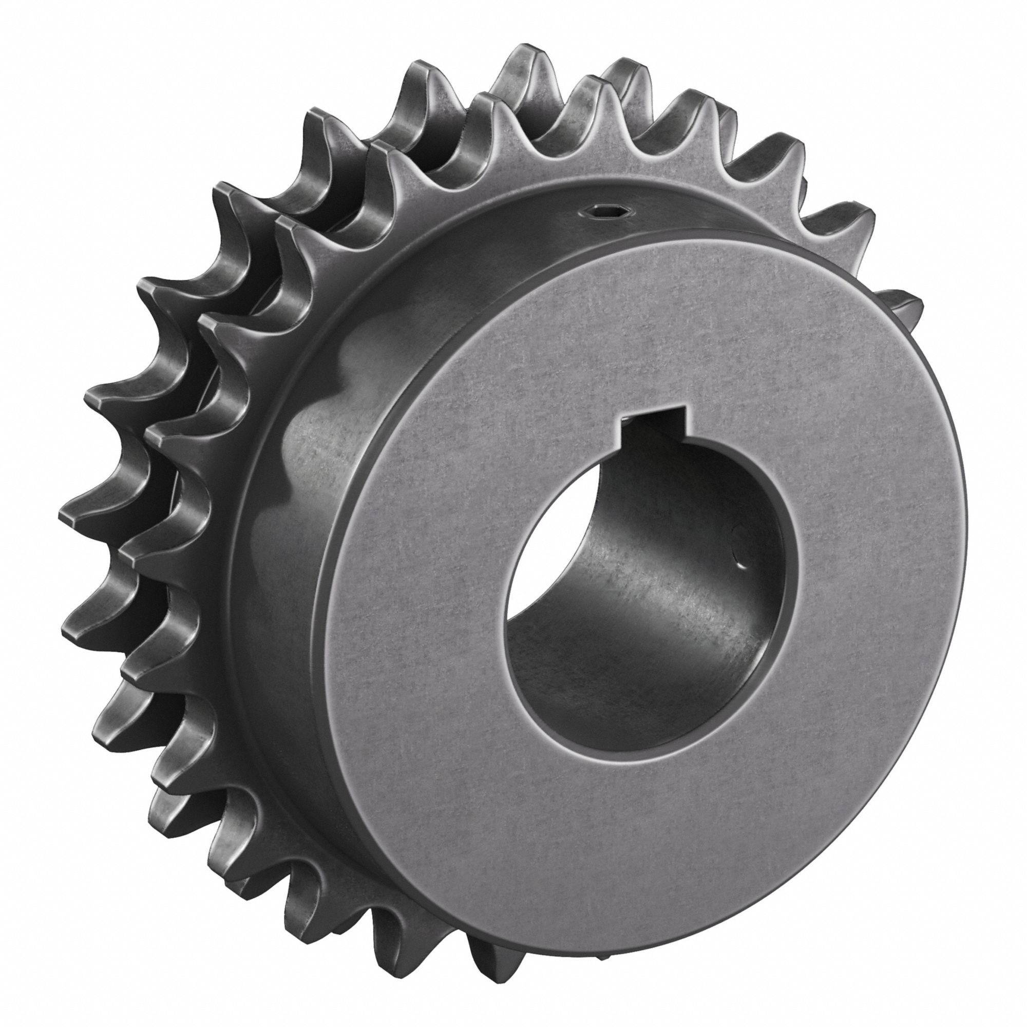 Roller Chain Sprocket: 40-2, For 1/2 in Chain Pitch, 1 3/8 in Bore Dia, 24 Teeth, Steel