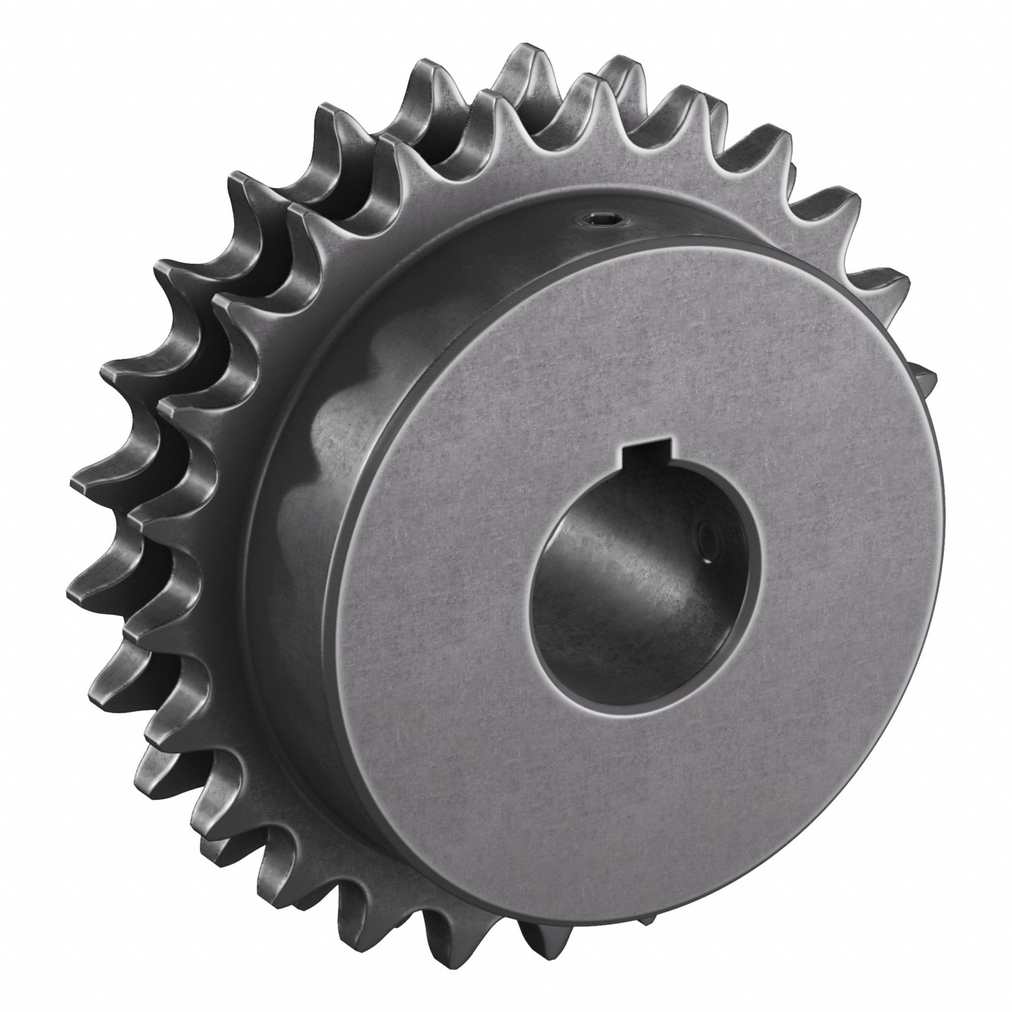 Roller Chain Sprocket: 40-2, For 1/2 in Chain Pitch, 1 1/8 in Bore Dia, 25 Teeth, Steel