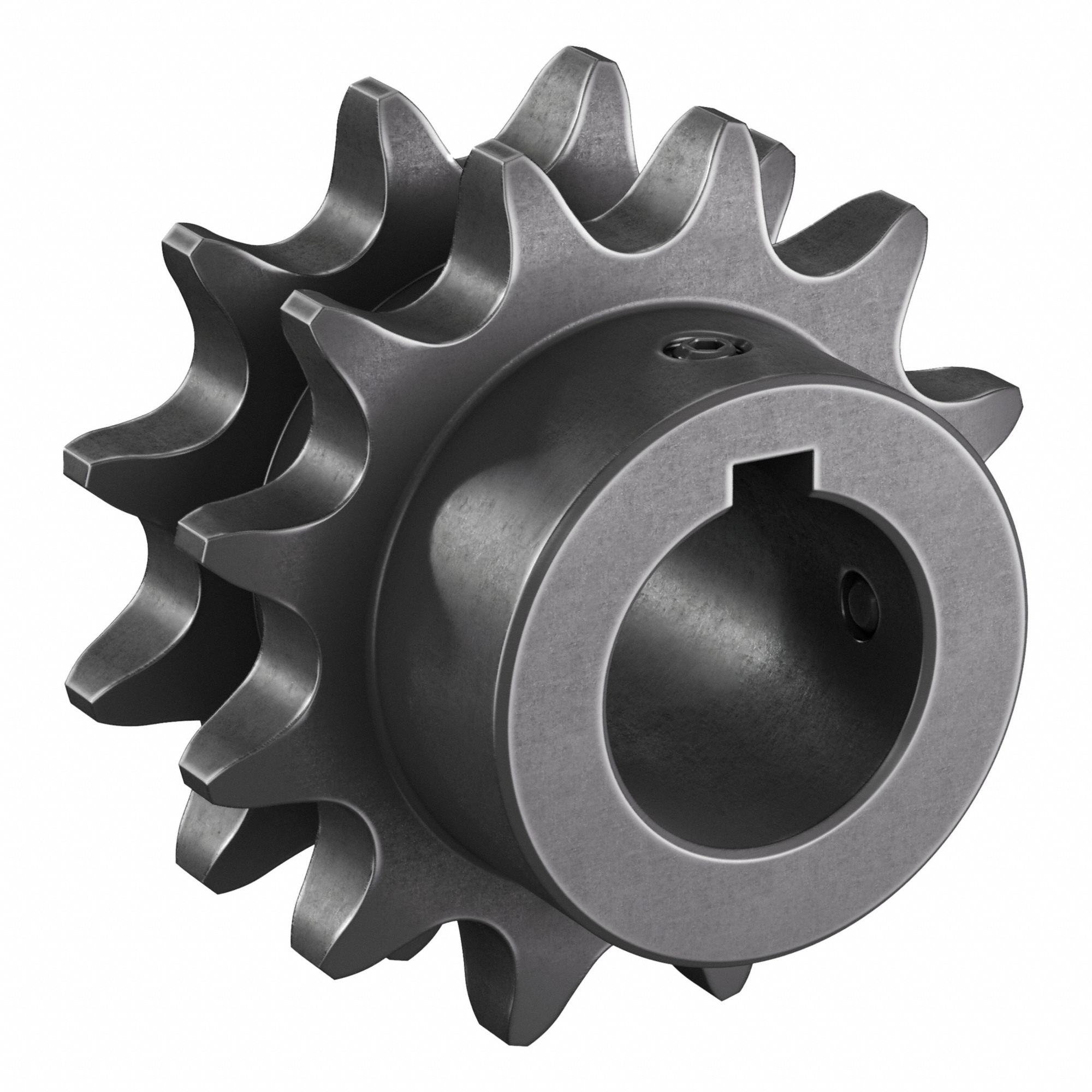 Roller Chain Sprocket: 50-2, For 5/8 in Chain Pitch, 1 in Bore Dia, 12 Teeth, Steel