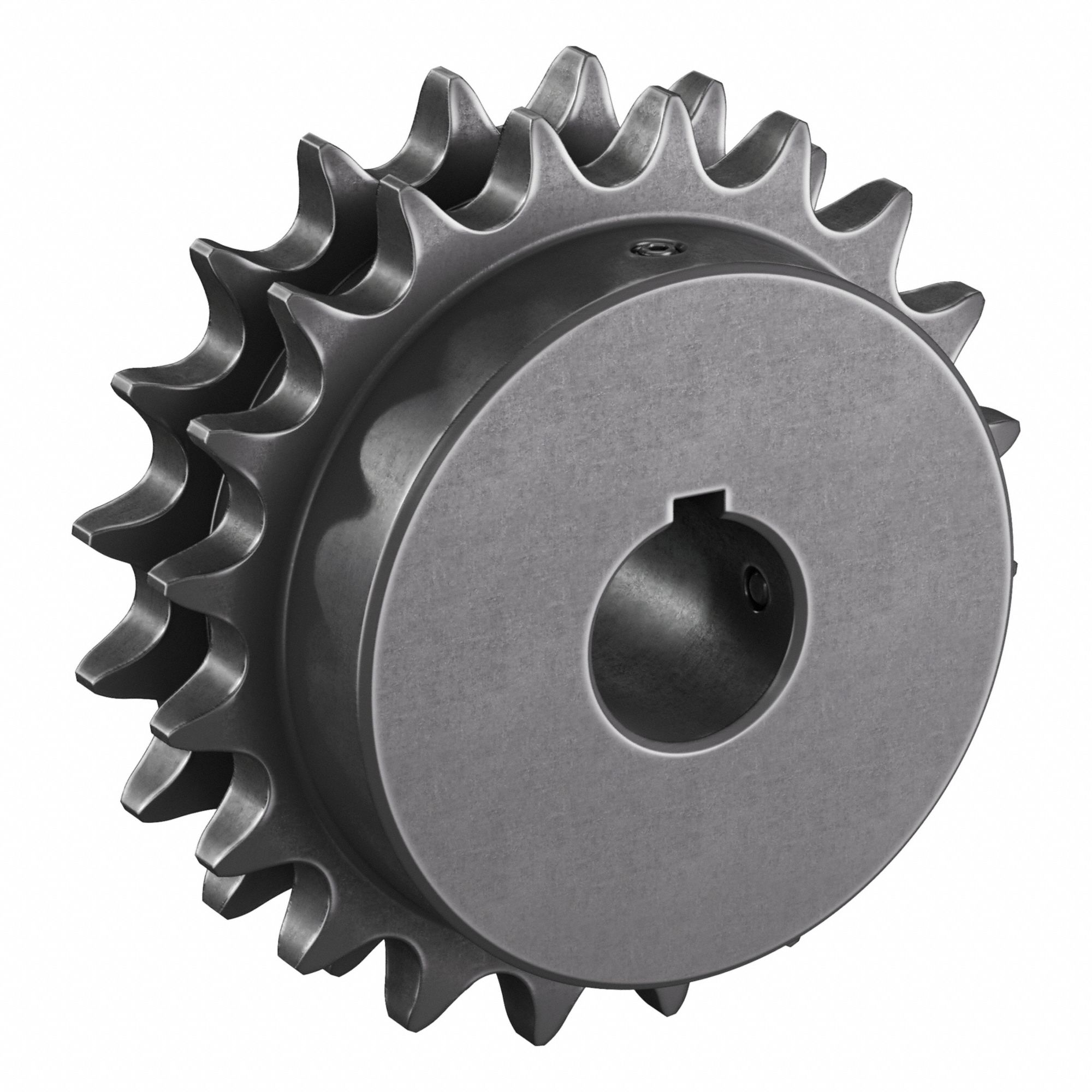 Roller Chain Sprocket: 50-2, For 5/8 in Chain Pitch, 1 in Bore Dia, 20 Teeth, Steel