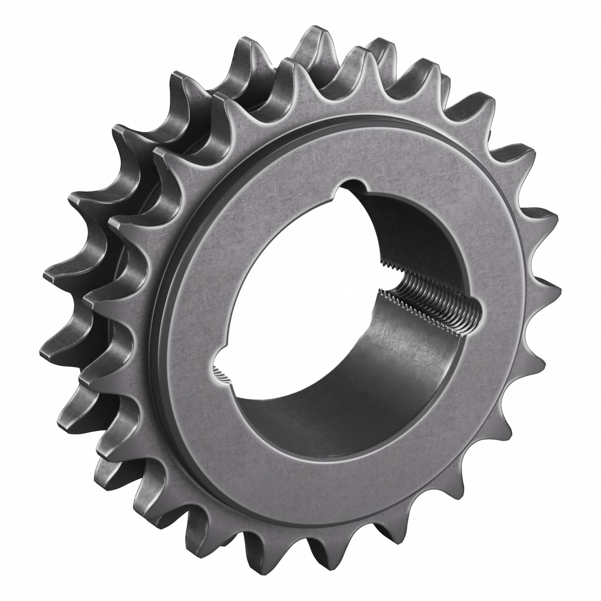 Bushed Roller Chain Sprocket: For 50-2 Chain, 21 Teeth, 4.194 in Pitch Dia, Steel