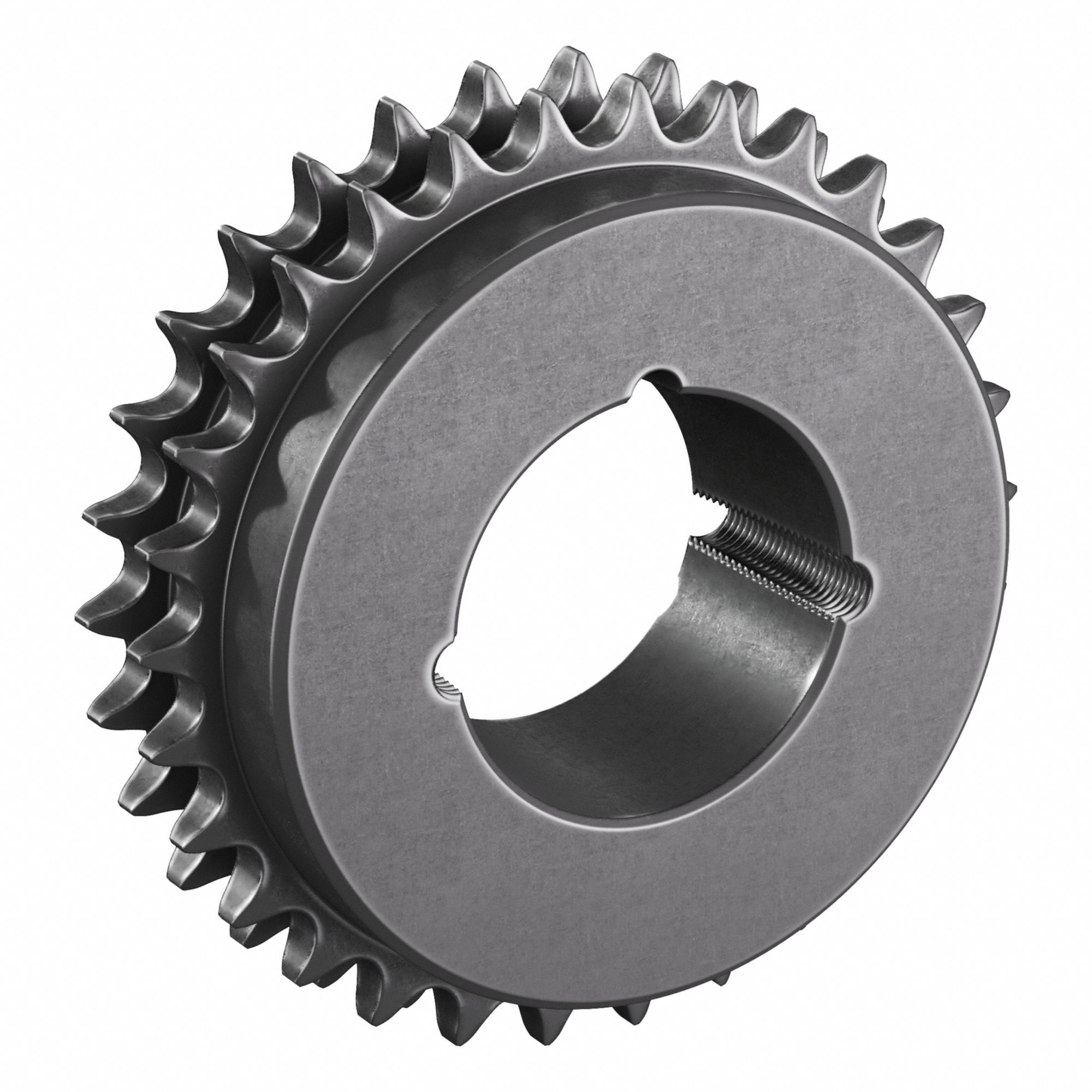 Bushed Roller Chain Sprocket: For 50-2 Chain, 30 Teeth, 5.979 in Pitch Dia, Steel