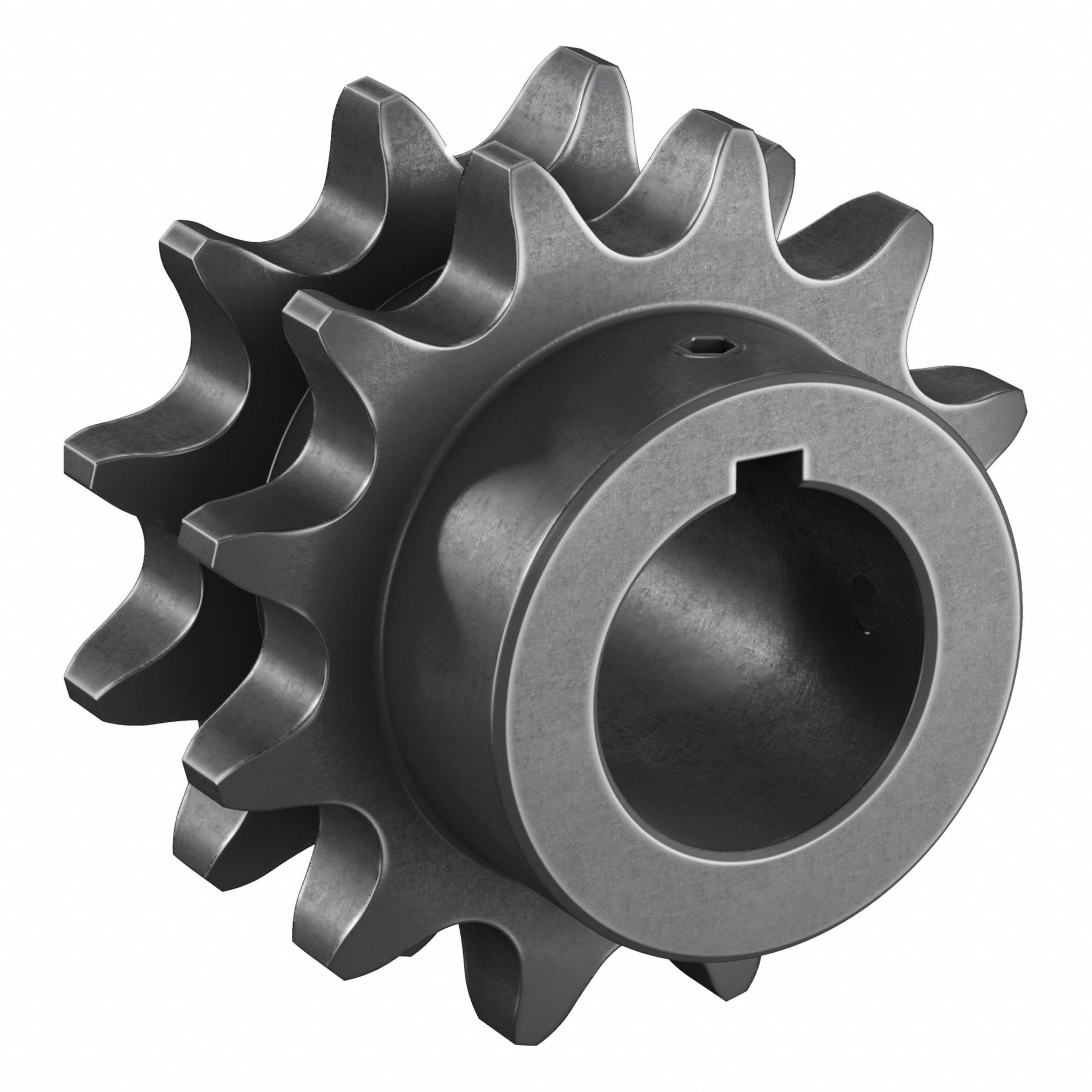Roller Chain Sprocket: 60-2, For 3/4 in Chain Pitch, 1 1/4 in Bore Dia, 12 Teeth, Steel