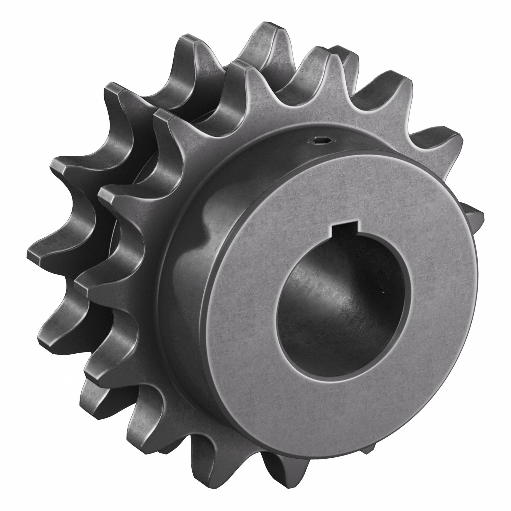 Roller Chain Sprocket: 60-2, For 3/4 in Chain Pitch, 1 1/4 in Bore Dia, 15 Teeth, Steel