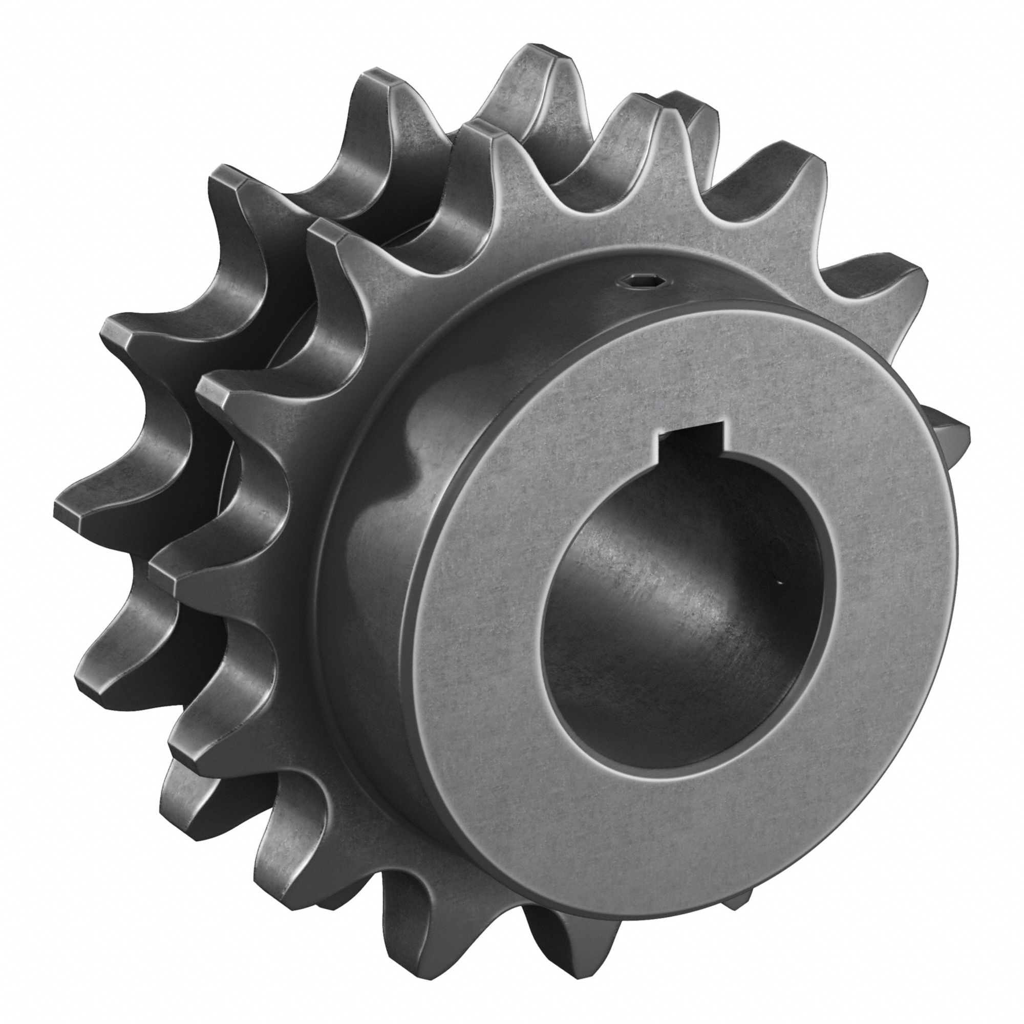 Roller Chain Sprocket: 60-2, For 3/4 in Chain Pitch, 1 3/8 in Bore Dia, 15 Teeth, Steel