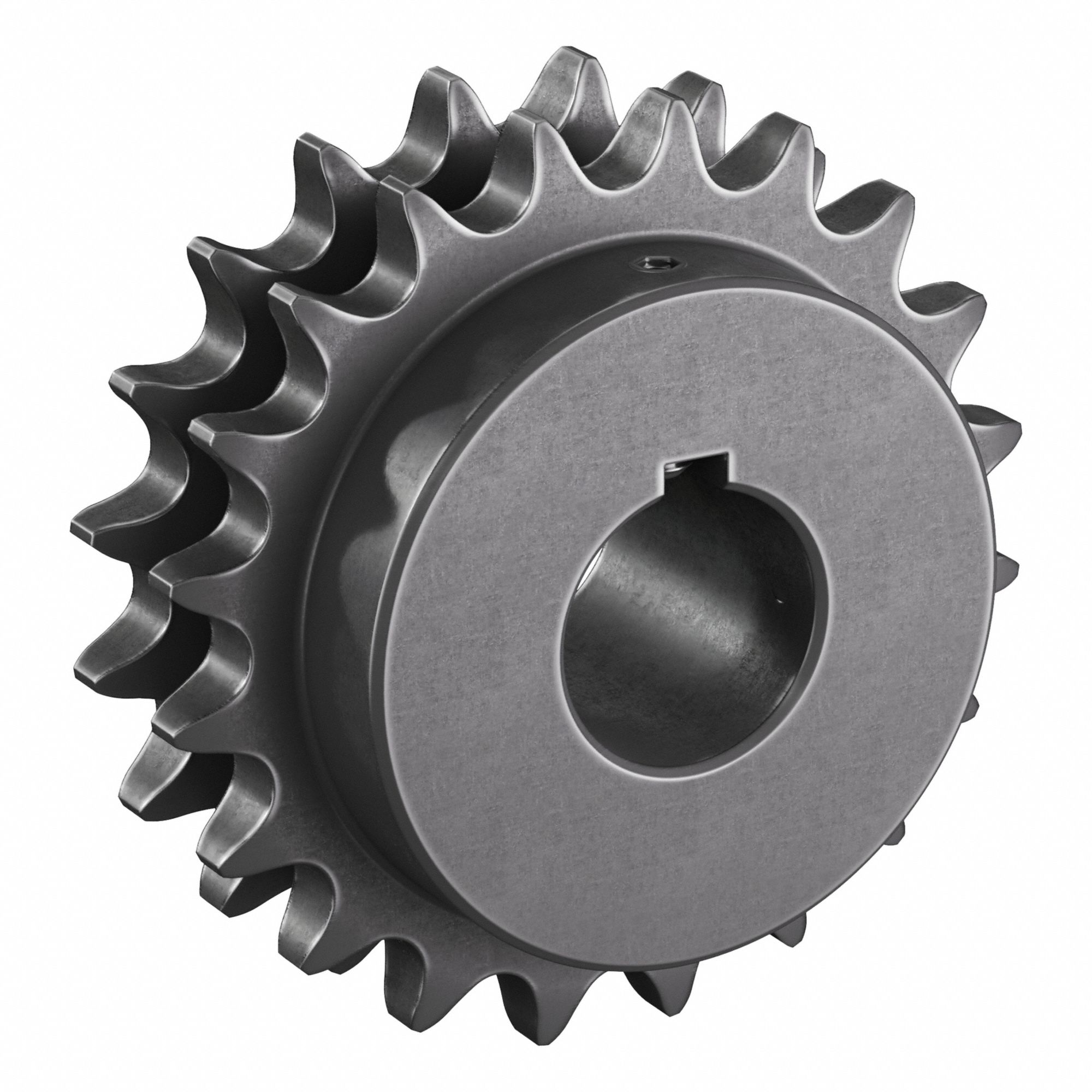 Roller Chain Sprocket: 60-2, For 3/4 in Chain Pitch, 1 1/2 in Bore Dia, 20 Teeth, Steel