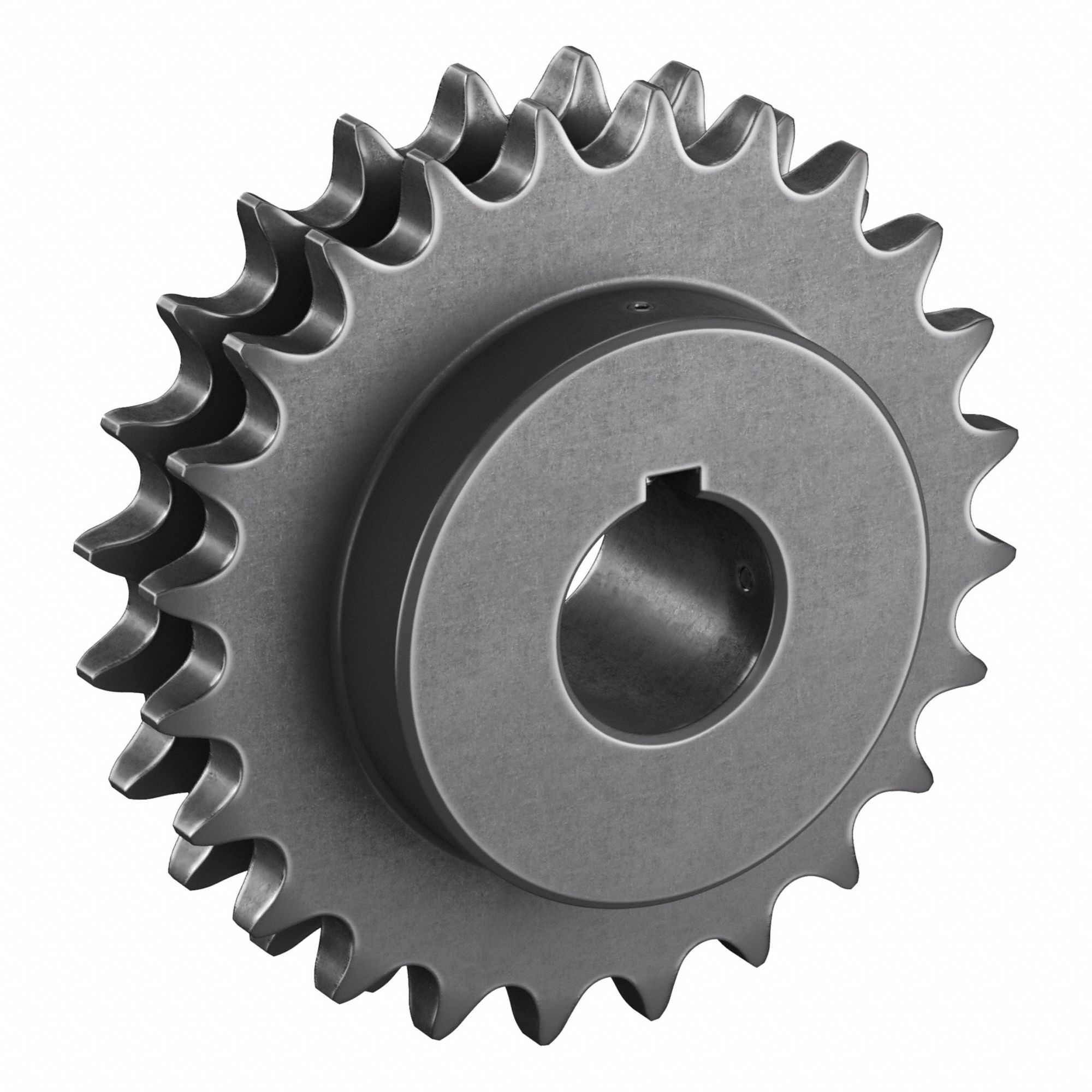 Roller Chain Sprocket: 80-2, For 1 in Chain Pitch, 2 in Bore Dia, 24 Teeth, Steel