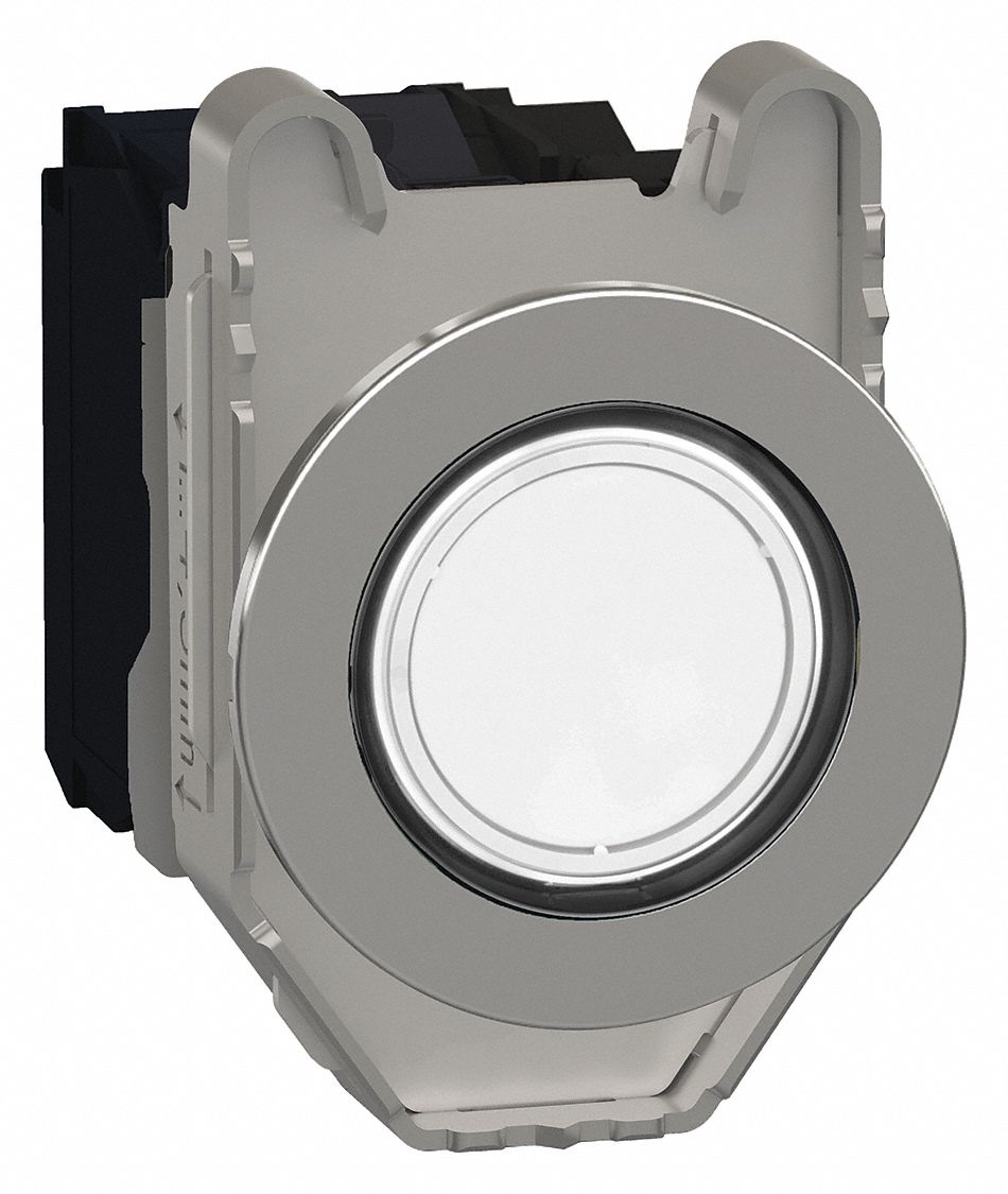 Illuminated Push Button: Illuminated, Flush Profile, Metallic, 30 mm, 1NO/1NC