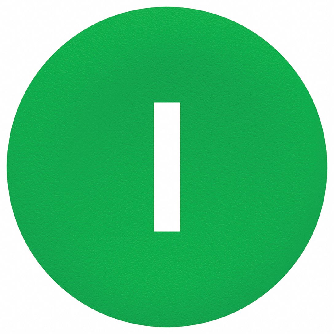 Push Button Head,  Marked,  22mm,  Green