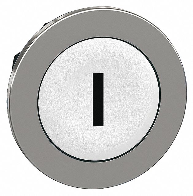 Push Button Head: 30 mm Panel Size, Non-Illuminated, Metallic, I, White