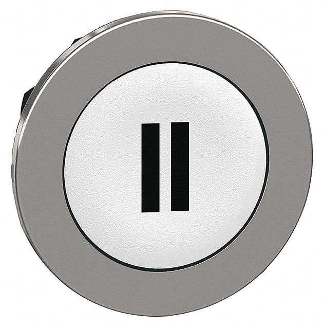 Push Button Head: 30 mm Panel Size, Non-Illuminated, Metallic, II, White
