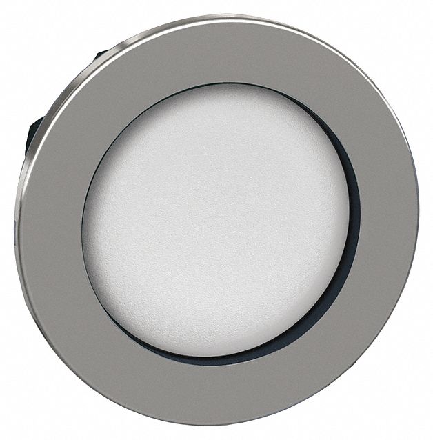 Push Button Head: 30 mm Panel Size, Non-Illuminated, Metallic, White