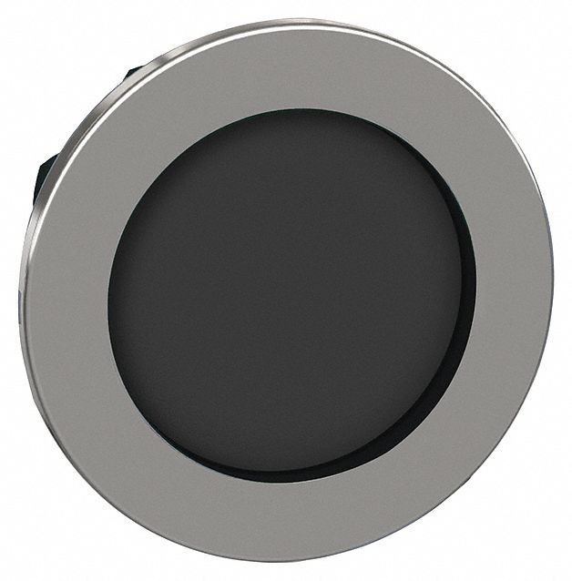 Push Button Head: 30 mm Panel Size, Non-Illuminated, Metallic, Black