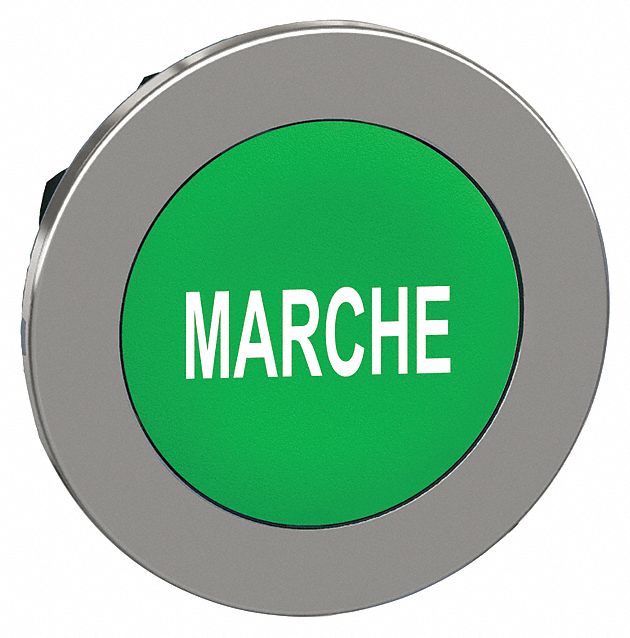 Push Button Head,  Marked,  30mm,  Green