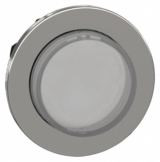 Extended Push Button: White, 30 mm Mounting Size, Metallic, Maintained