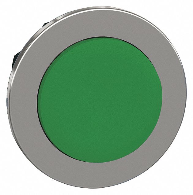 Extended Push Button: Green, 30 mm Mounting Size, Metallic, Maintained
