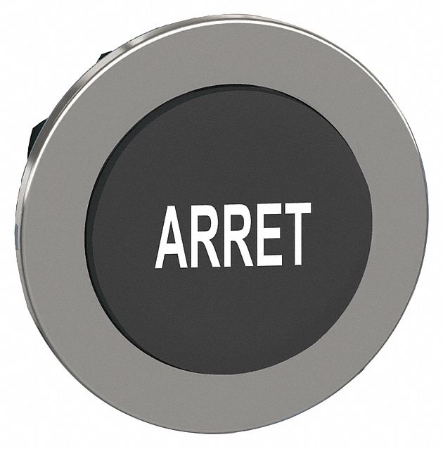 Extended Push Button: Black, 30 mm Mounting Size, Metallic, Momentary