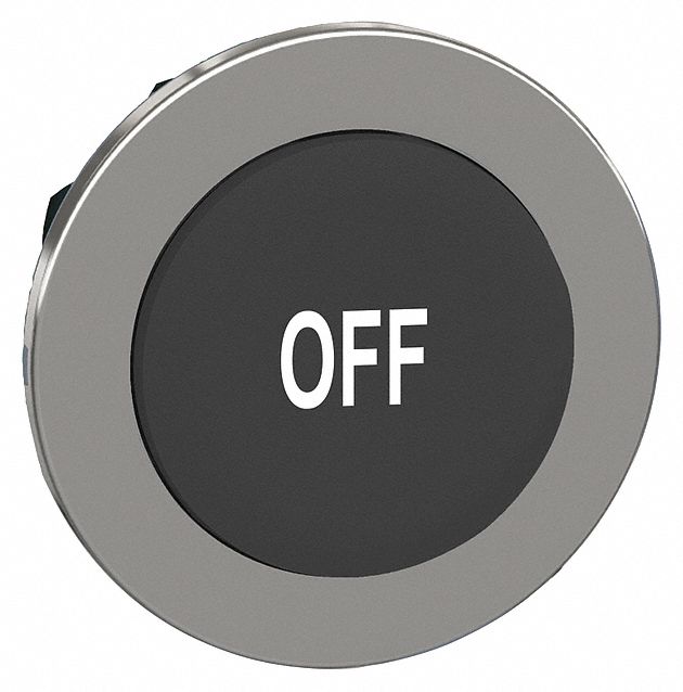 Extended Push Button: Black, 30 mm Mounting Size, Metallic, Momentary