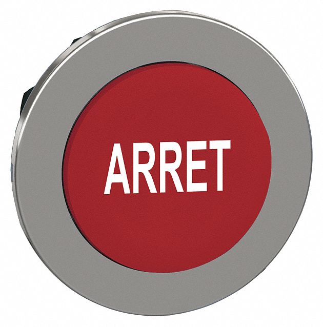 Extended Push Button: Red, 30 mm Mounting Size, Metallic, Momentary