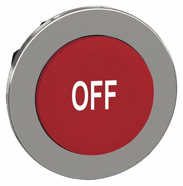 Extended Push Button: Red, 30 mm Mounting Size, Metallic, Momentary